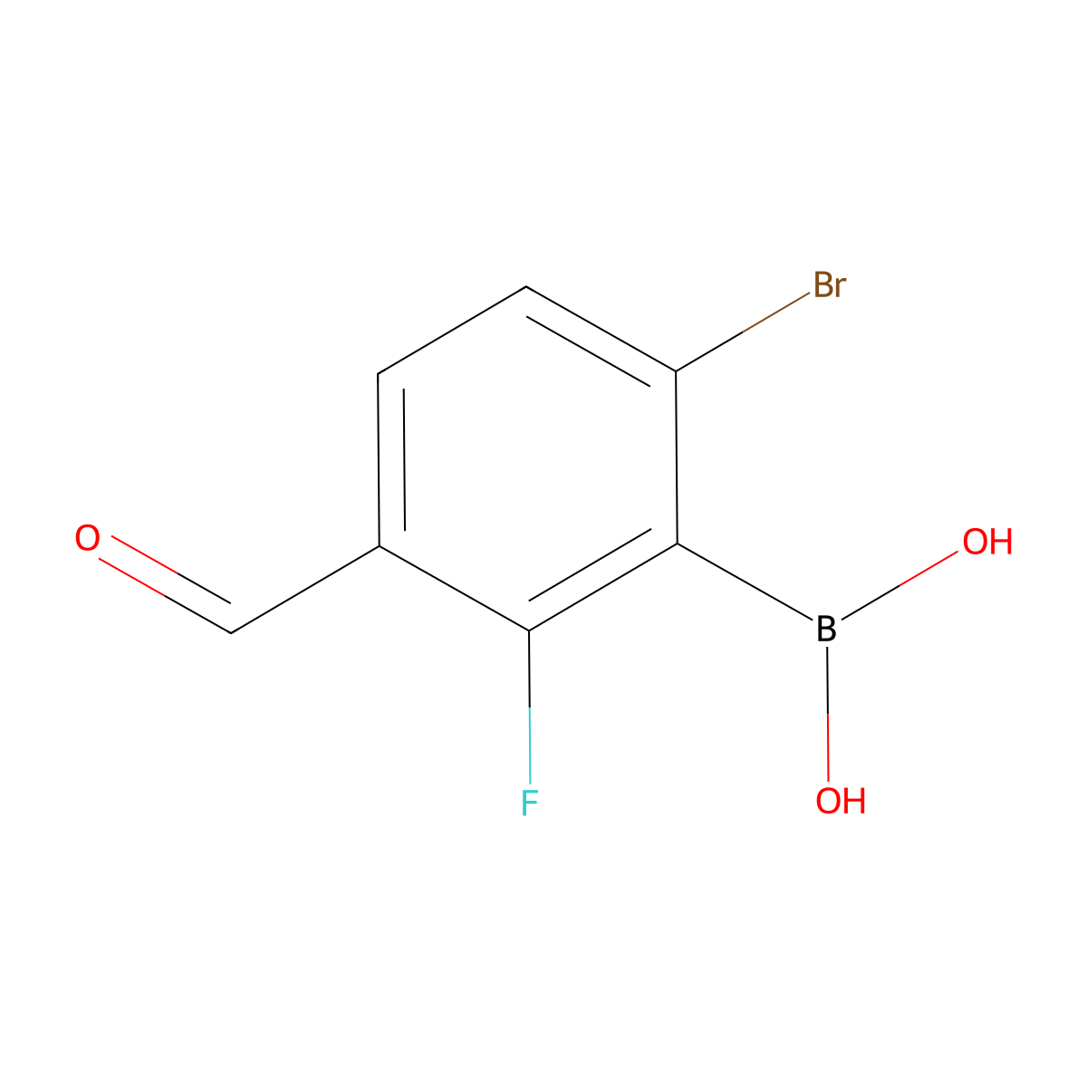 (6-Bromo-2-fluoro-3-formylphenyl)boronic acid molecular structure, CAS 1315340-55-6