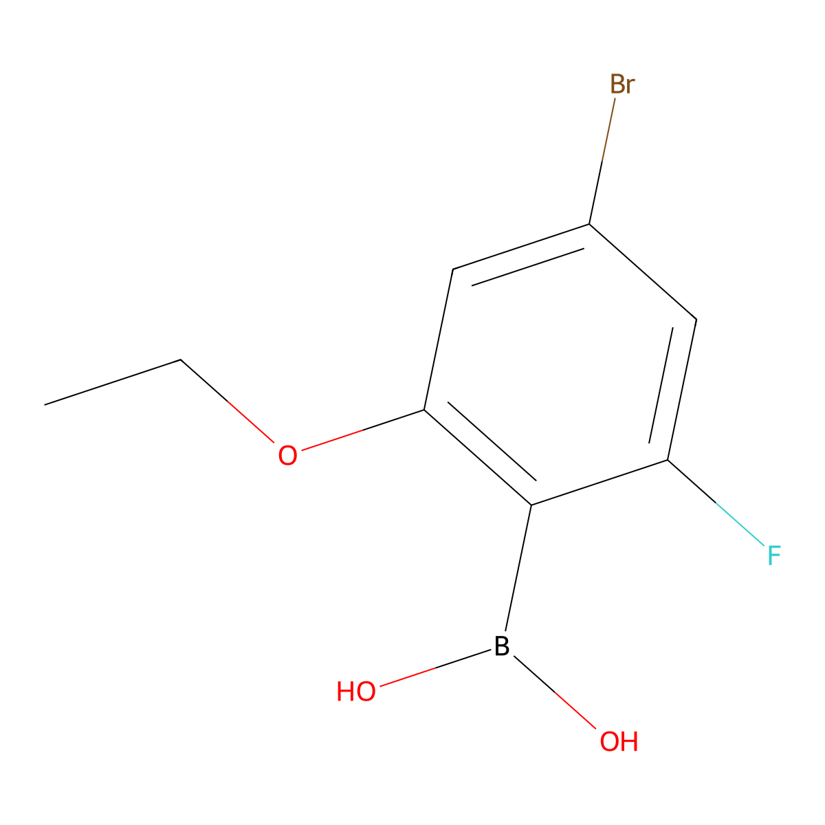 (4-Bromo-2-ethoxy-6-fluorophenyl)boronic acid molecular structure, CAS 1315340-56-7