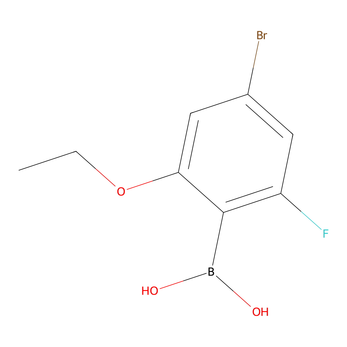 (4-Bromo-2-ethoxy-6-fluorophenyl)boronic acid molecular structure, CAS 1315340-56-7