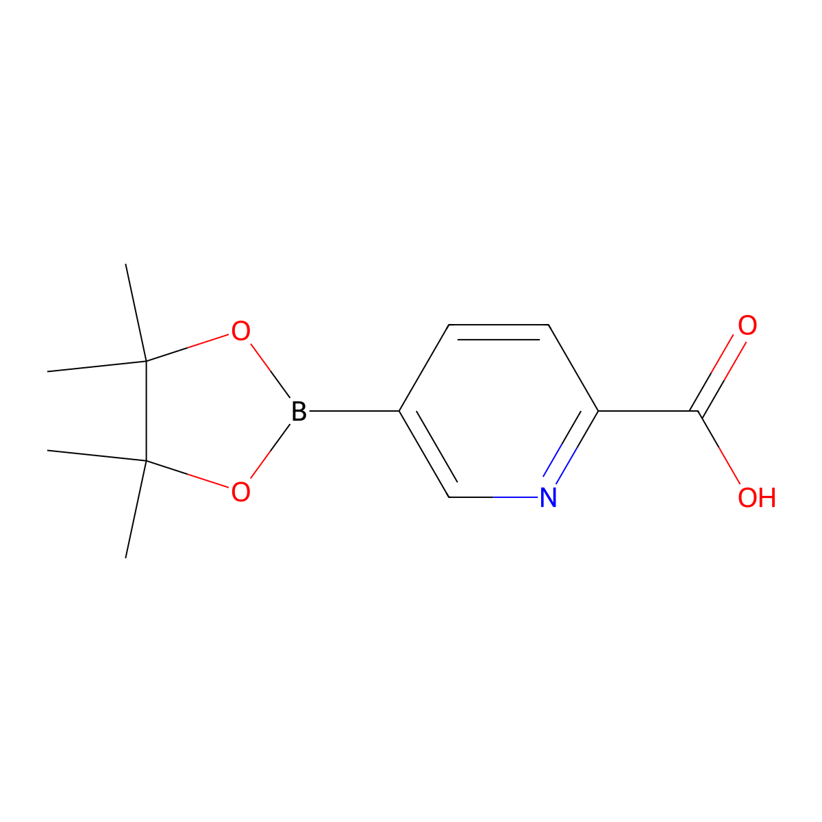 5-(4,4,5,5-Tetramethyl-1,3,2-dioxaborolan-2-yl)picolinic acid molecular structure, CAS 1315340-58-9