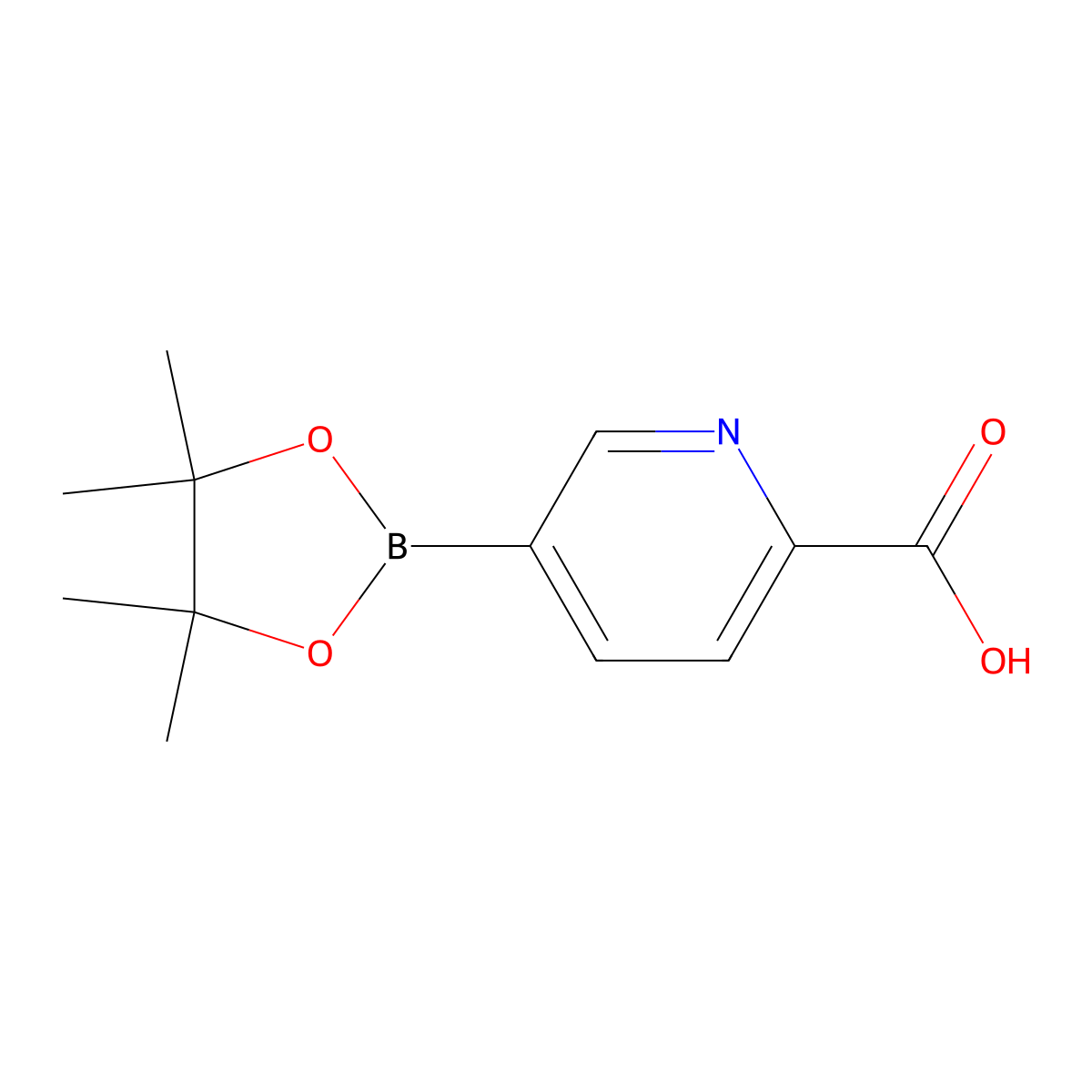 5-(4,4,5,5-Tetramethyl-1,3,2-dioxaborolan-2-yl)picolinic acid molecular structure, CAS 1315340-58-9