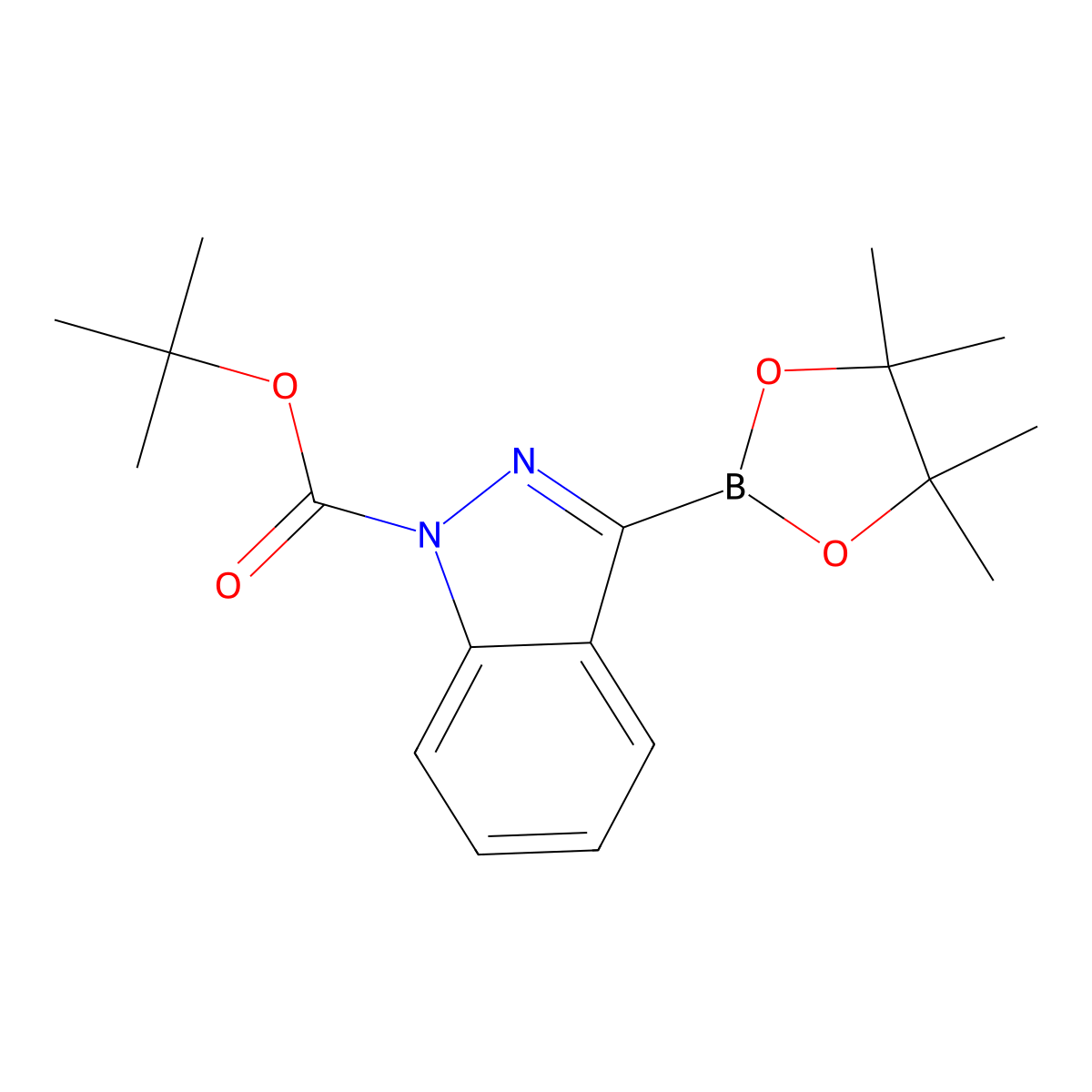 tert-Butyl 3-(4,4,5,5-tetramethyl-1,3,2-dioxaborolan-2-yl)-1H-indazole-1-carboxylate molecular structure, CAS 1315341-80-0