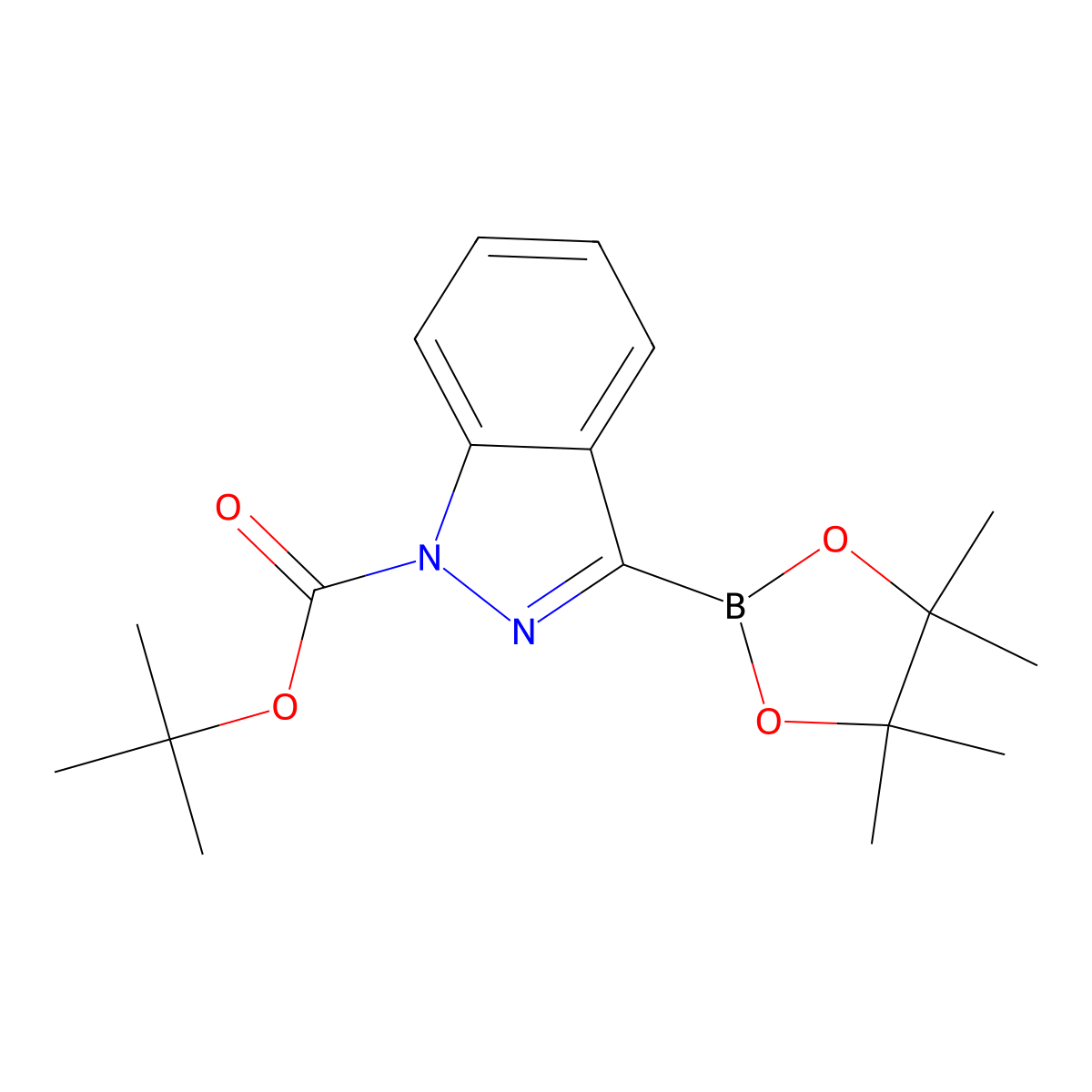 tert-Butyl 3-(4,4,5,5-tetramethyl-1,3,2-dioxaborolan-2-yl)-1H-indazole-1-carboxylate molecular structure, CAS 1315341-80-0
