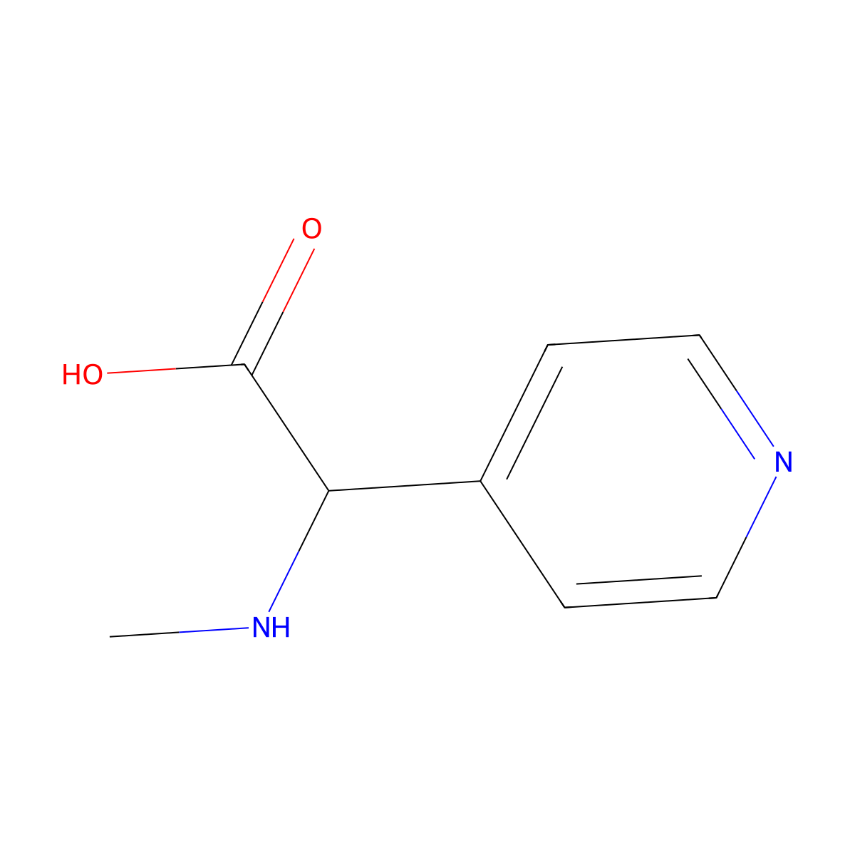 2-(Methylamino)-2-(pyridin-4-yl)acetic acid molecular structure, CAS 1315342-74-5