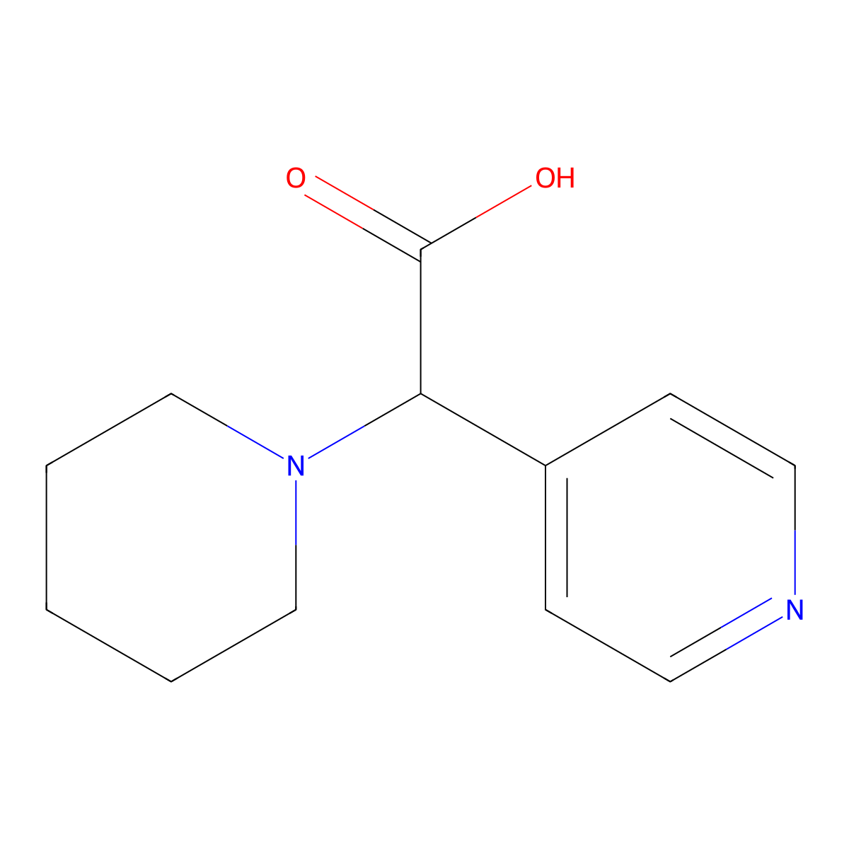 2-(Piperidin-1-yl)-2-(pyridin-4-yl)acetic acid molecular structure, CAS 1315342-87-0