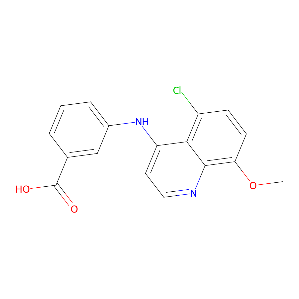 3-((5-Chloro-8-methoxyquinolin-4-yl)amino)benzoic acid molecular structure, CAS 1315343-84-0