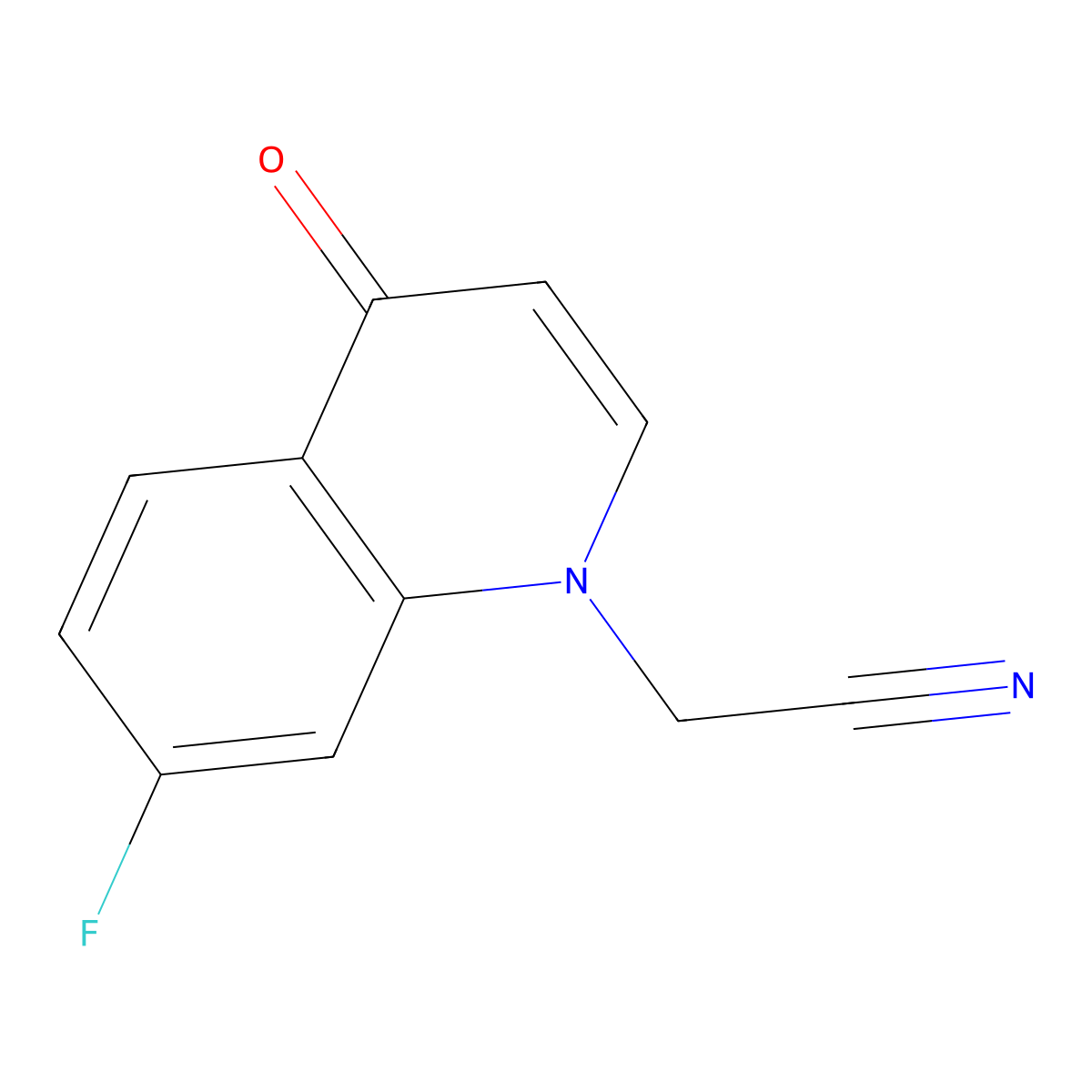 2-(7-Fluoro-4-oxoquinolin-1(4H)-yl)acetonitrile molecular structure, CAS 1315344-35-4