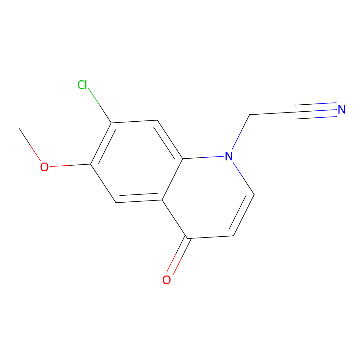 2-(7-Chloro-6-methoxy-4-oxoquinolin-1(4H)-yl)acetonitrile molecular structure, CAS 1315344-39-8