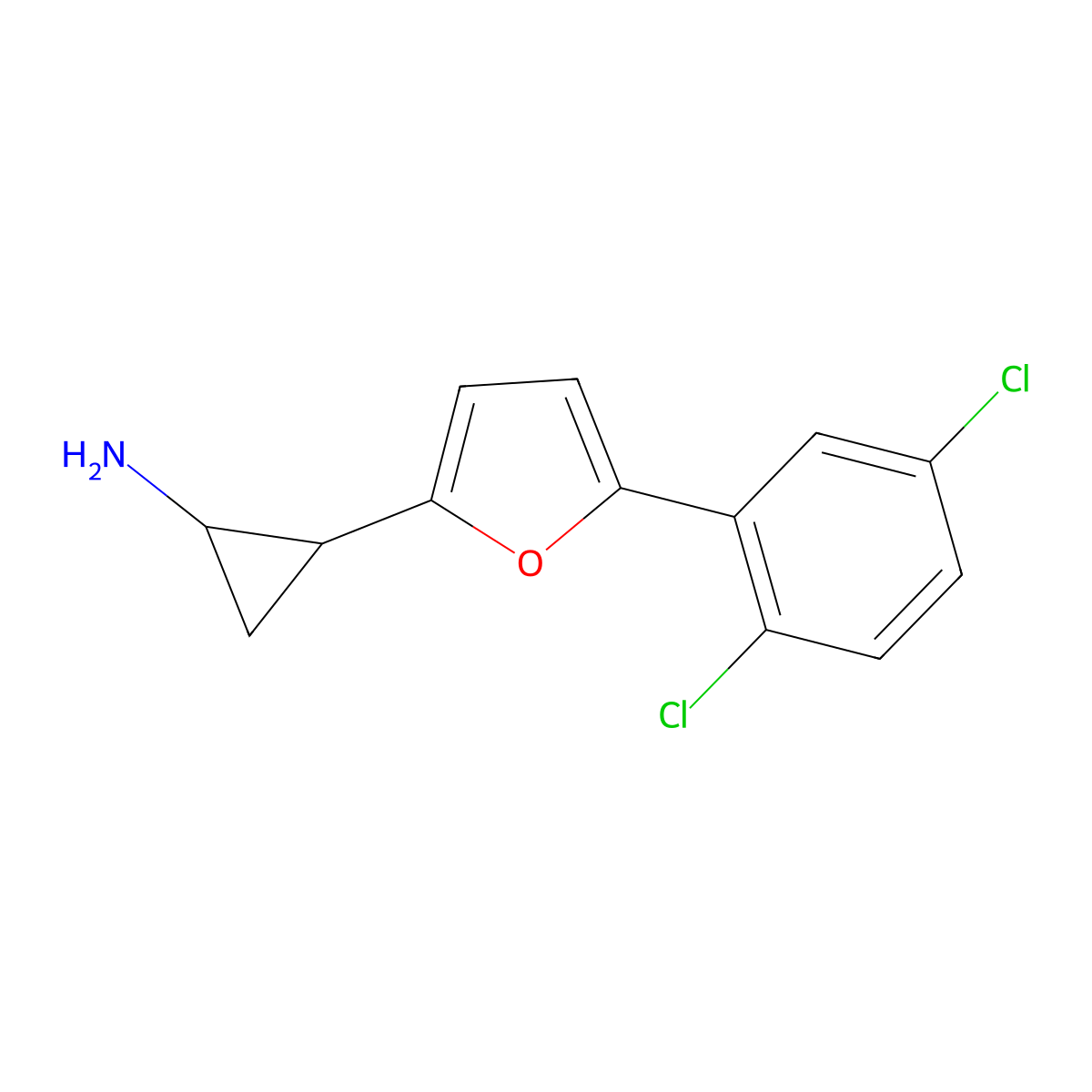2-(5-(2,5-Dichlorophenyl)furan-2-yl)cyclopropanamine molecular structure, CAS 1315344-42-3