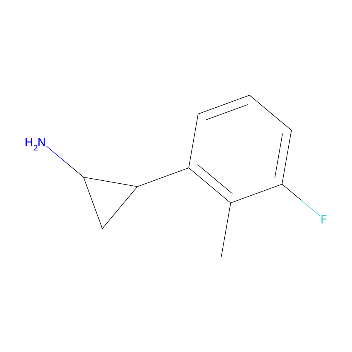 2-(3-Fluoro-2-methylphenyl)cyclopropan-1-amine molecular structure, CAS 1315344-77-4