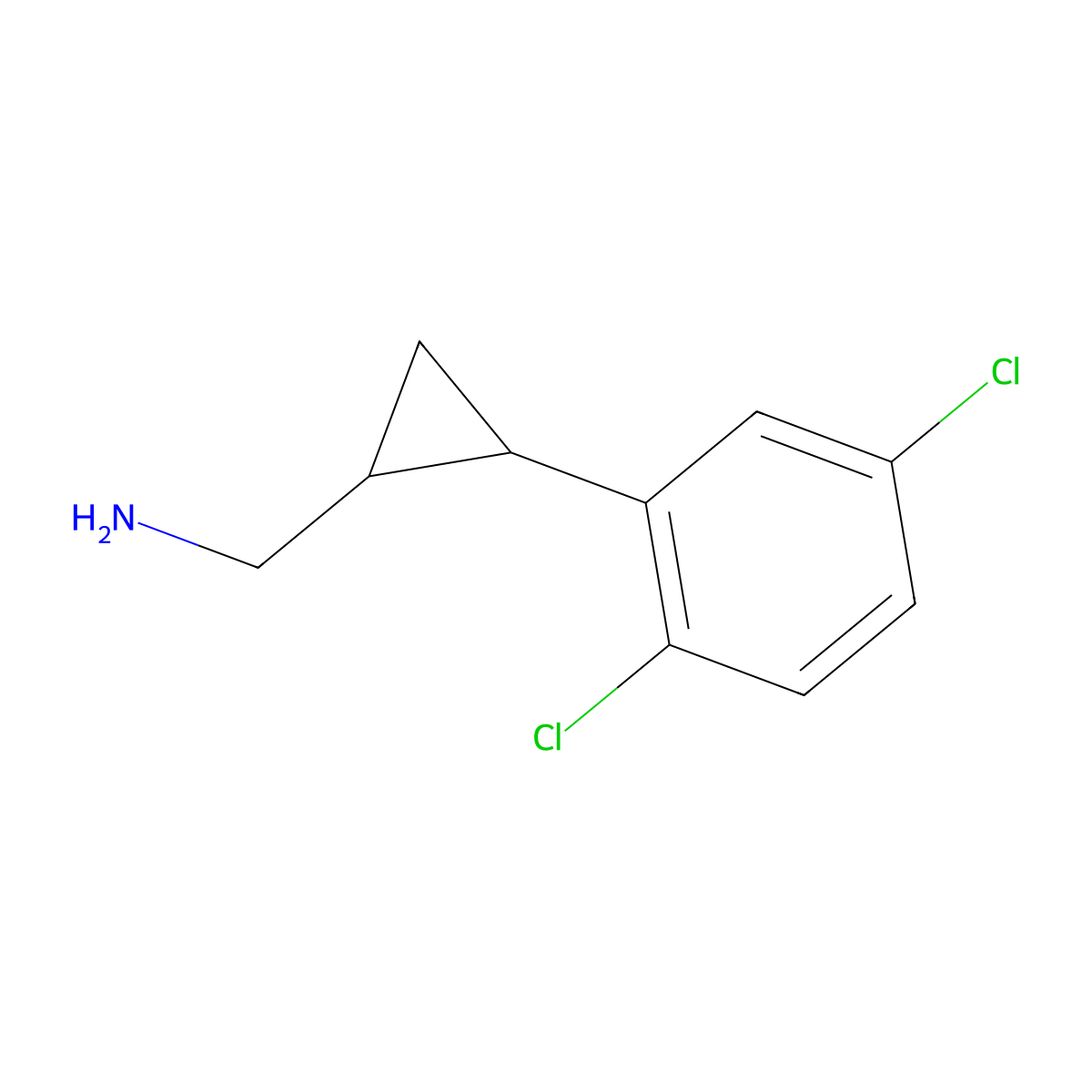 [2-(2,5-Dichlorophenyl)cyclopropyl]methanamine molecular structure, CAS 1315344-80-9