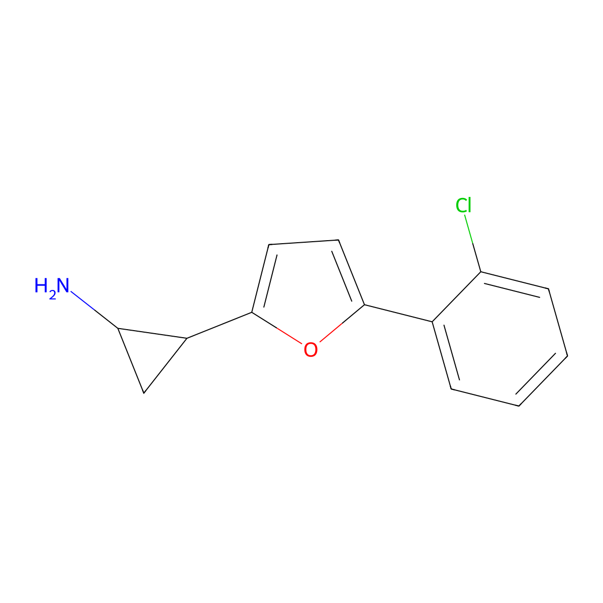 2-(5-(2-Chlorophenyl)furan-2-yl)cyclopropanamine molecular structure, CAS 1315344-85-4