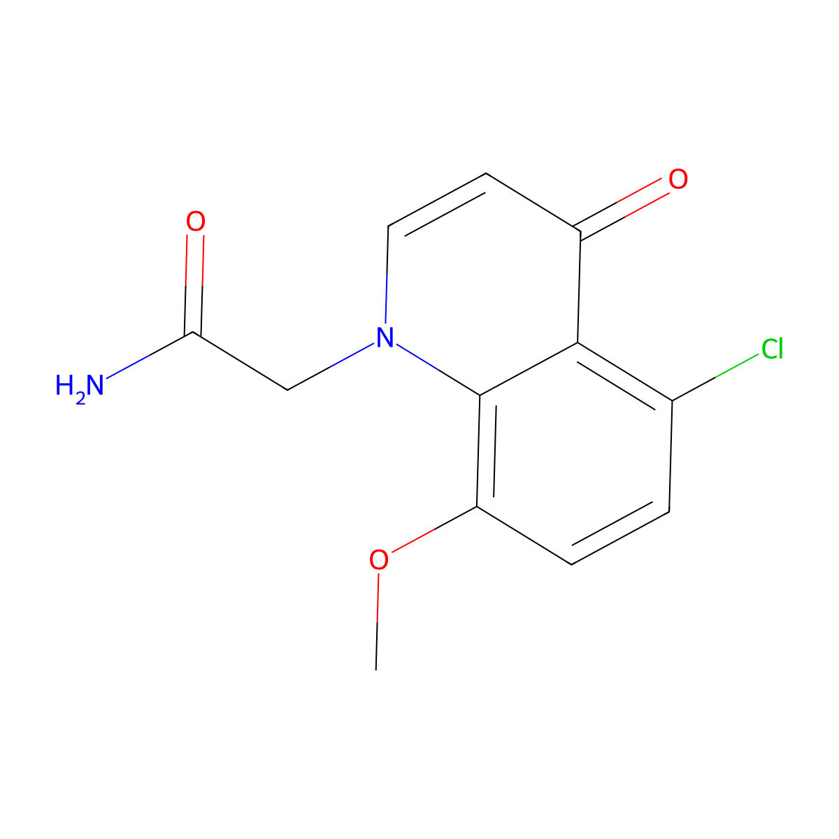 2-(5-Chloro-8-methoxy-4-oxoquinolin-1(4H)-yl)acetamide molecular structure, CAS 1315345-08-4