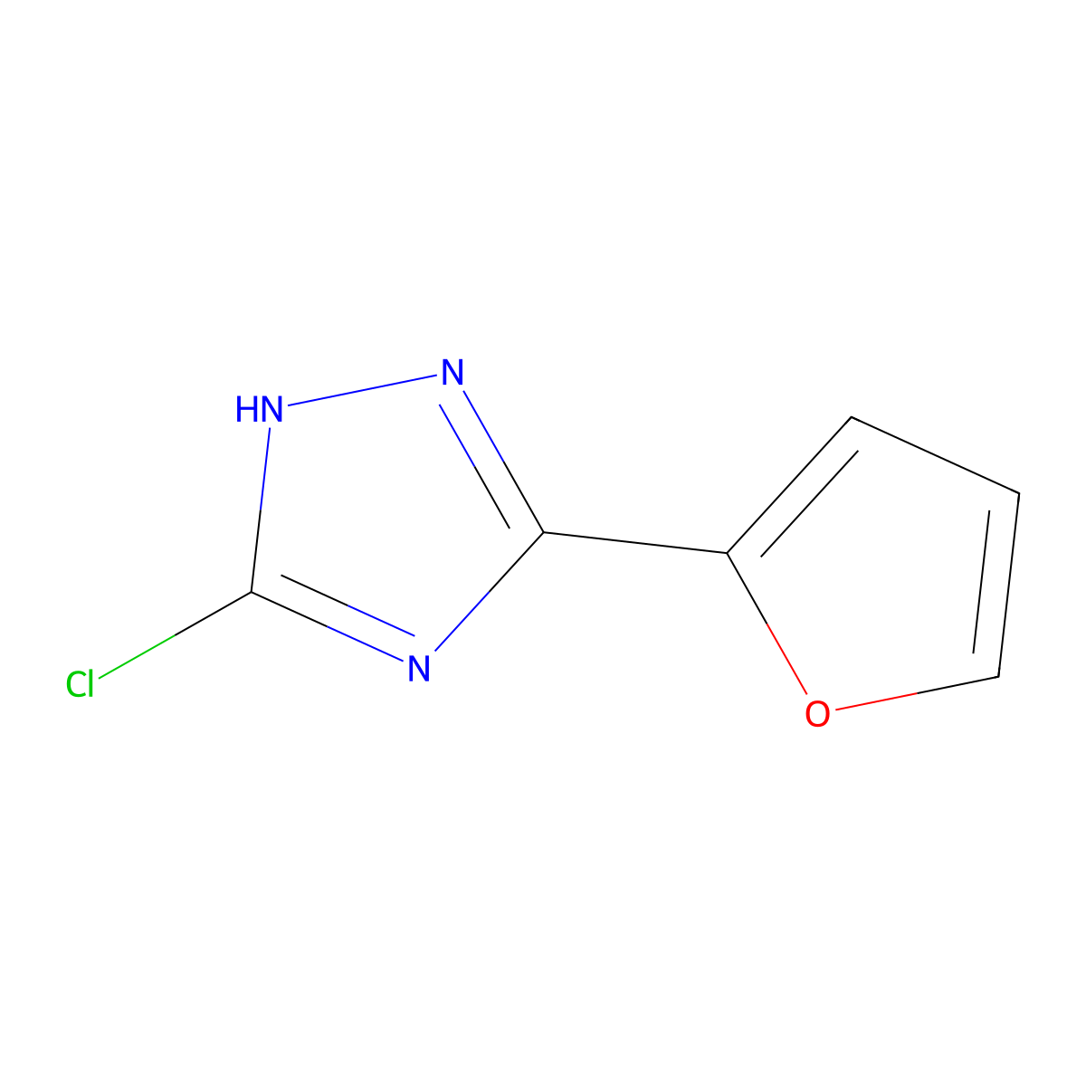 5-chloro-3-(furan-2-yl)-1H-1,2,4-triazole molecular structure, CAS 1315346-11-2