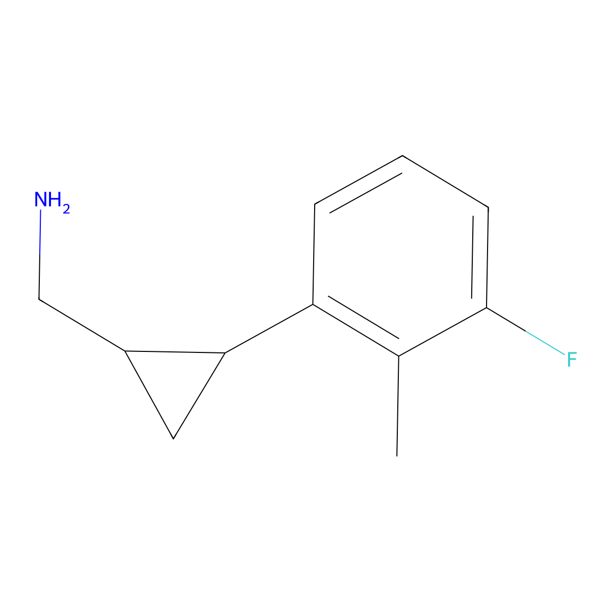 (2-(3-Fluoro-2-methylphenyl)cyclopropyl)methanamine molecular structure, CAS 1315347-02-4