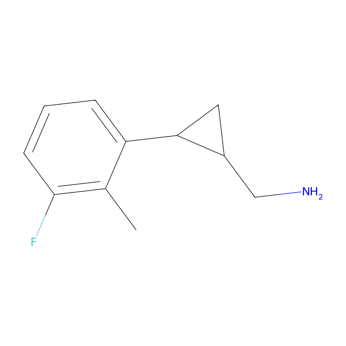 (2-(3-Fluoro-2-methylphenyl)cyclopropyl)methanamine molecular structure, CAS 1315347-02-4