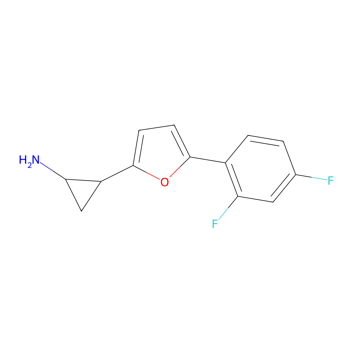 2-(5-(2,4-Difluorophenyl)furan-2-yl)cyclopropanamine molecular structure, CAS 1315347-98-8