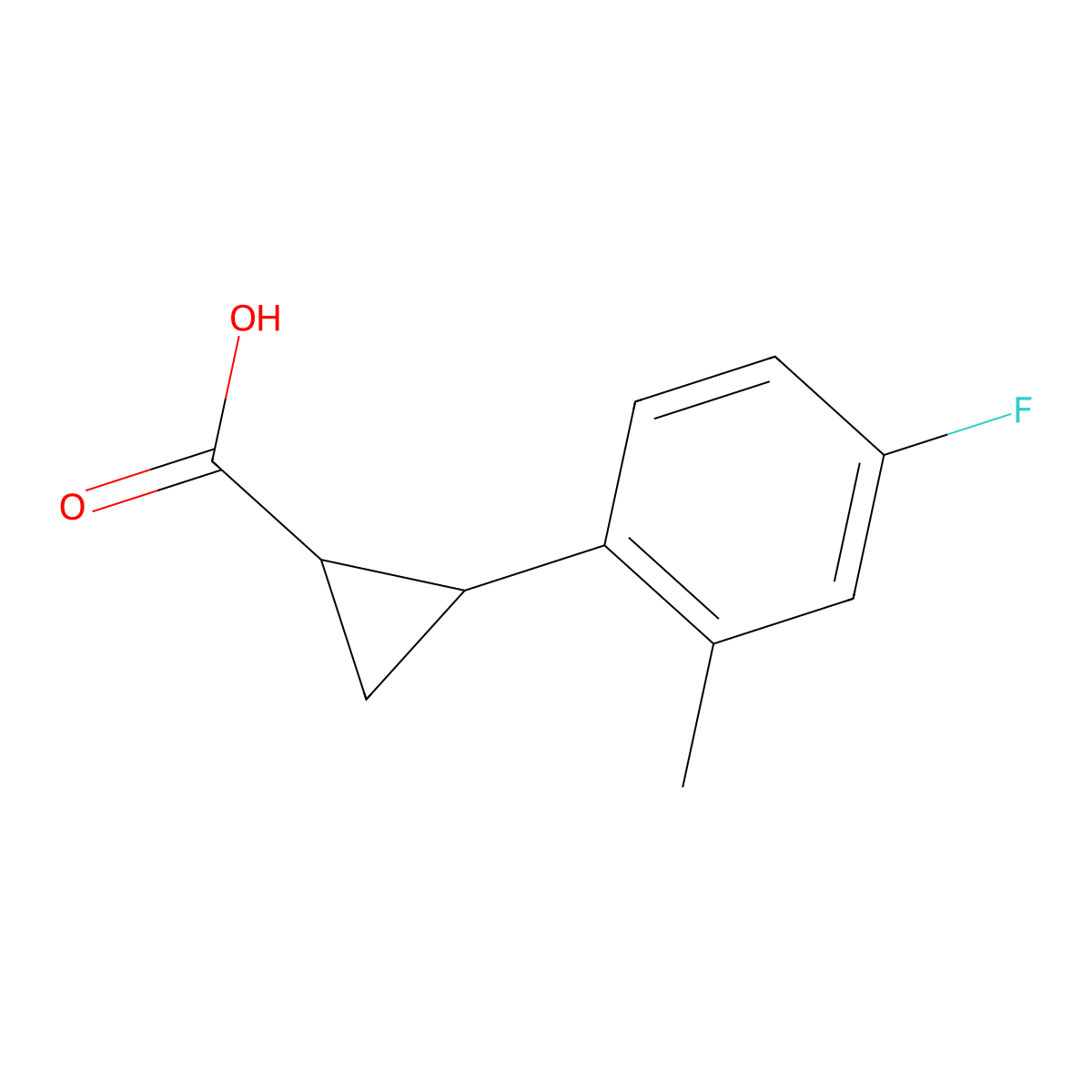 2-(4-Fluoro-2-methylphenyl)cyclopropane-1-carboxylic acid molecular structure, CAS 1315348-50-5