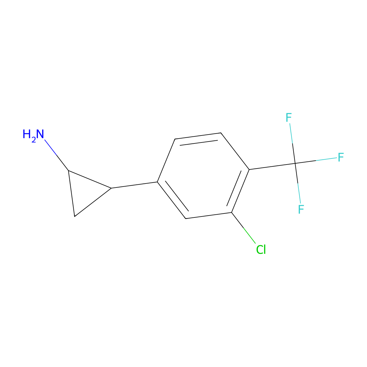 2-(3-Chloro-4-(trifluoromethyl)phenyl)cyclopropan-1-amine molecular structure, CAS 1315348-57-2