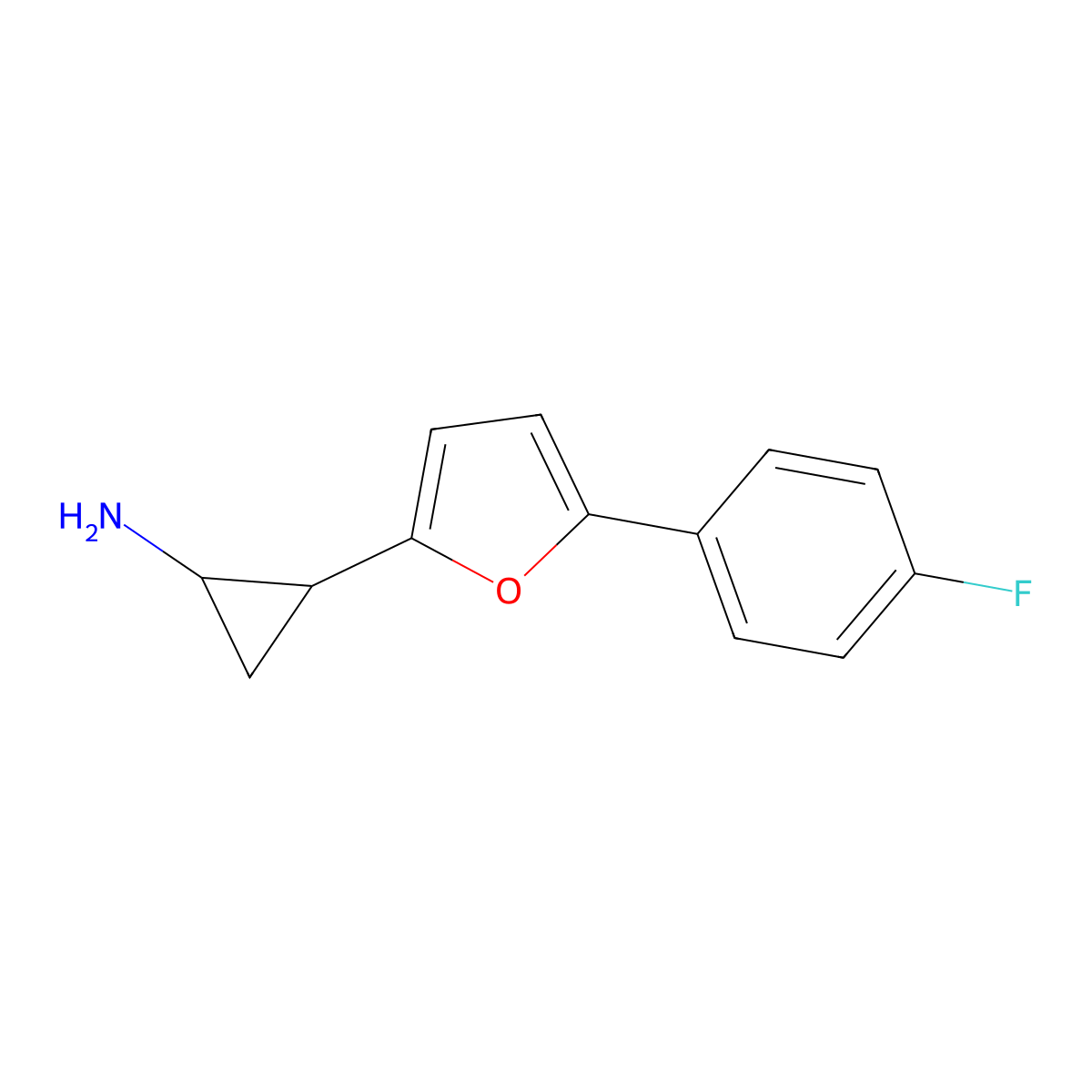 2-(5-(4-Fluorophenyl)furan-2-yl)cyclopropanamine molecular structure, CAS 1315348-79-8