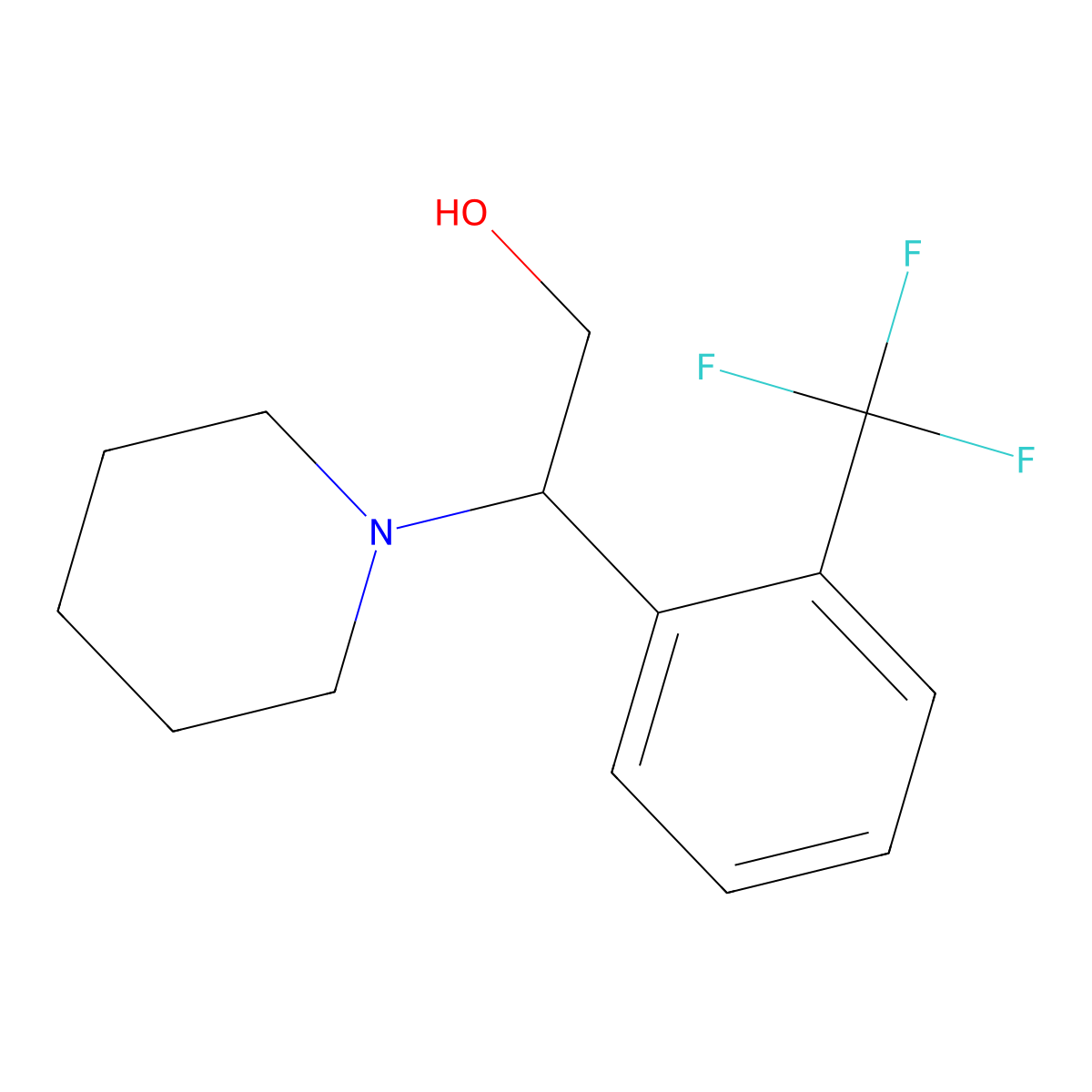2-(Piperidin-1-yl)-2-(2-(trifluoromethyl)phenyl)ethanol molecular structure, CAS 1315349-00-8
