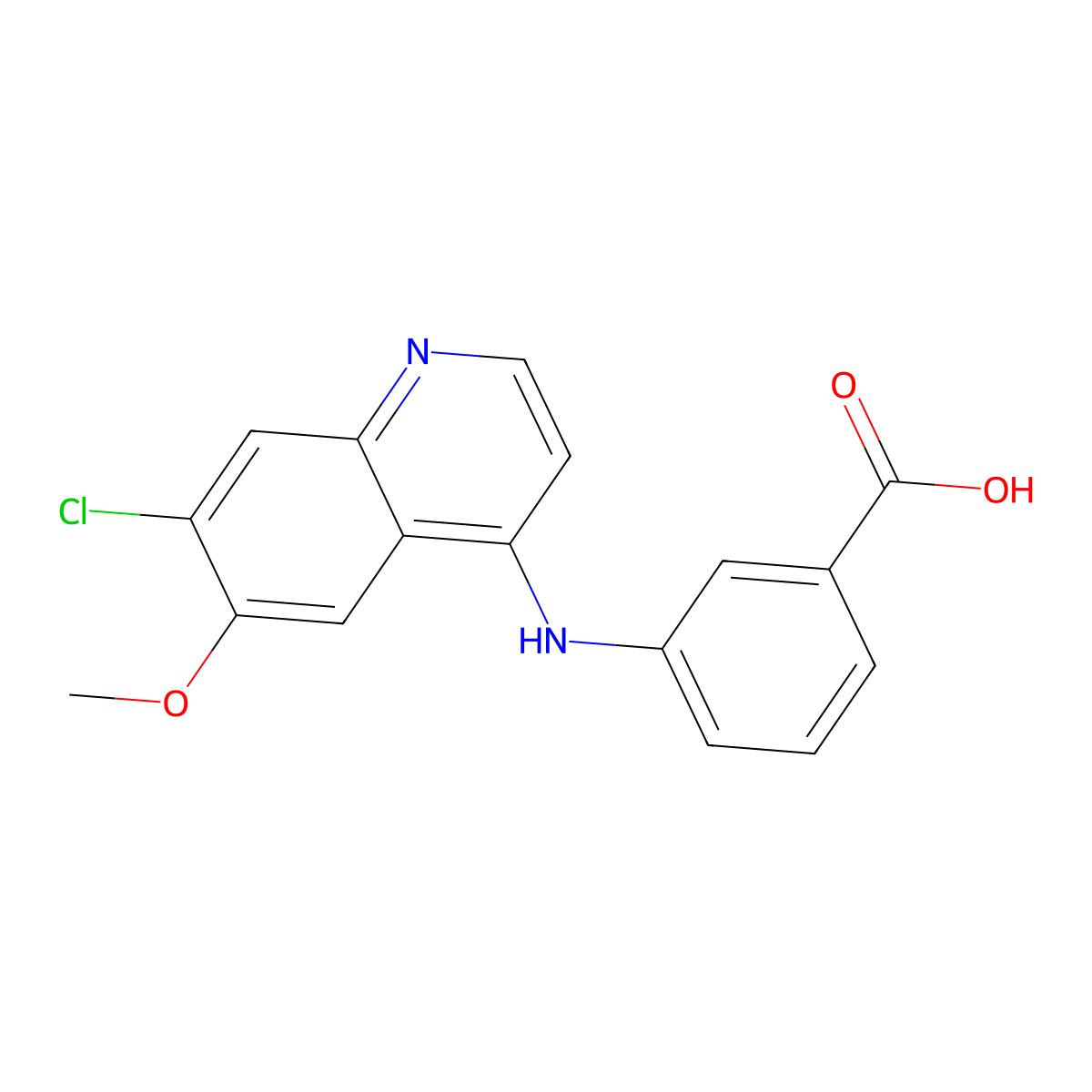 3-((7-Chloro-6-methoxyquinolin-4-yl)amino)benzoic acid molecular structure, CAS 1315349-25-7