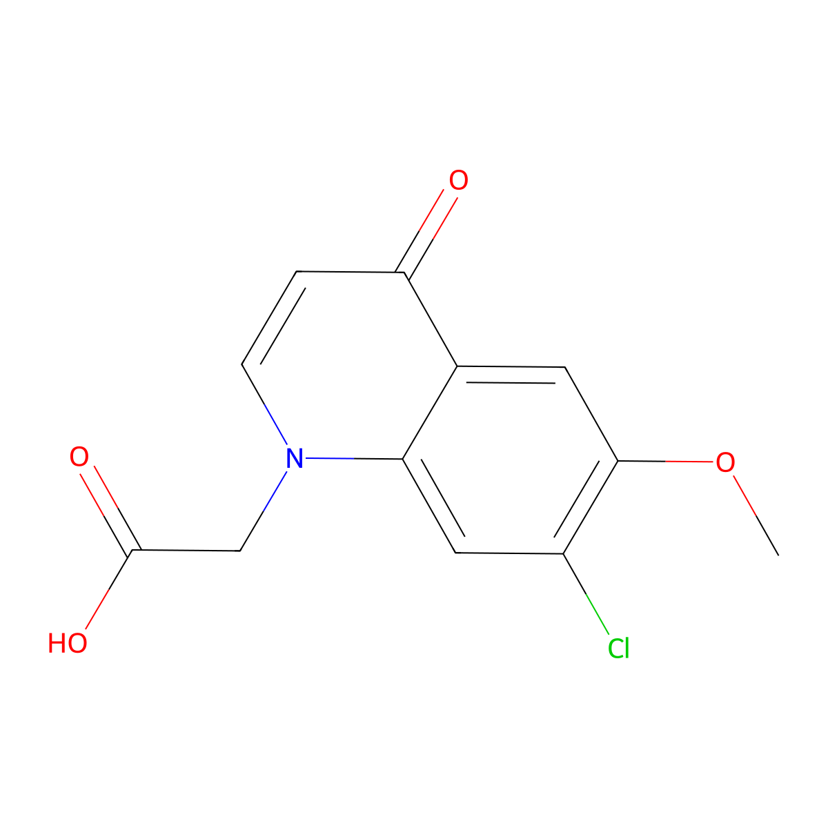 2-(7-Chloro-6-methoxy-4-oxoquinolin-1(4H)-yl)acetic acid molecular structure, CAS 1315349-38-2
