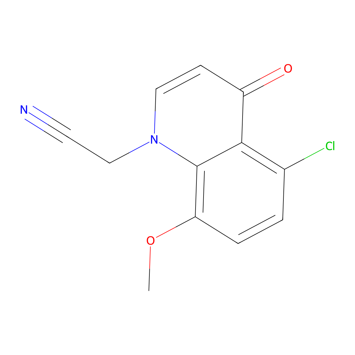 2-(5-Chloro-8-methoxy-4-oxoquinolin-1(4H)-yl)acetonitrile molecular structure, CAS 1315349-51-9