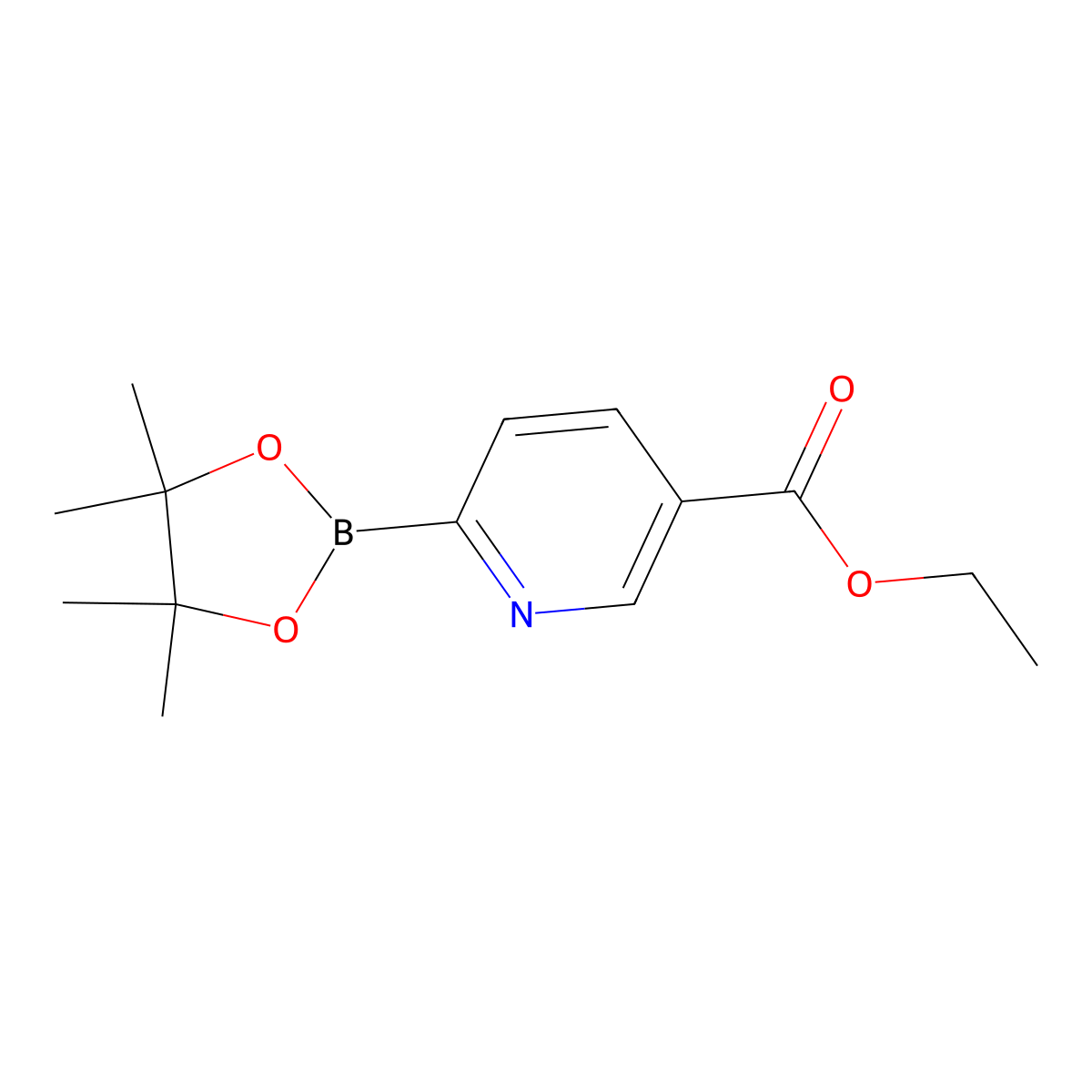 Ethyl 6-(4,4,5,5-tetramethyl-1,3,2-dioxaborolan-2-YL)nicotinate molecular structure, CAS 1315350-13-0