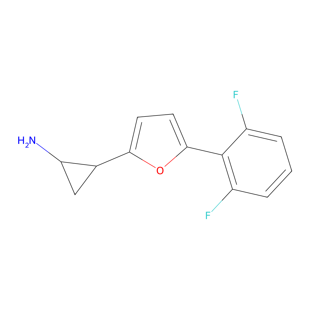 2-(5-(2,6-Difluorophenyl)furan-2-yl)cyclopropanamine molecular structure, CAS 1315350-39-0