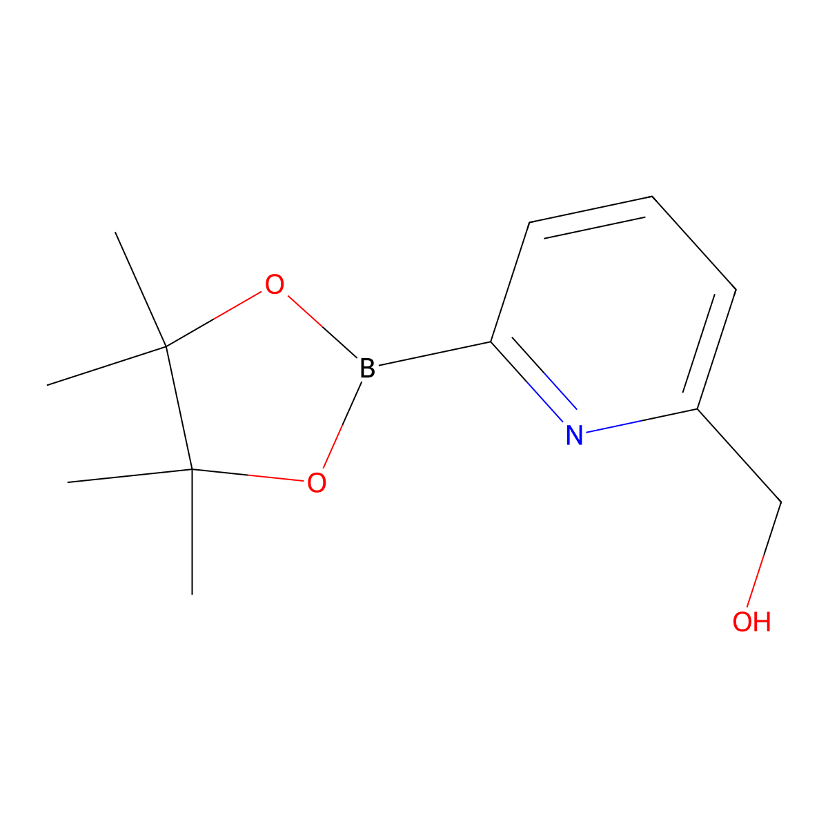 (6-(4,4,5,5-Tetramethyl-1,3,2-dioxaborolan-2-yl)pyridin-2-yl)methanol molecular structure, CAS 1315350-82-3