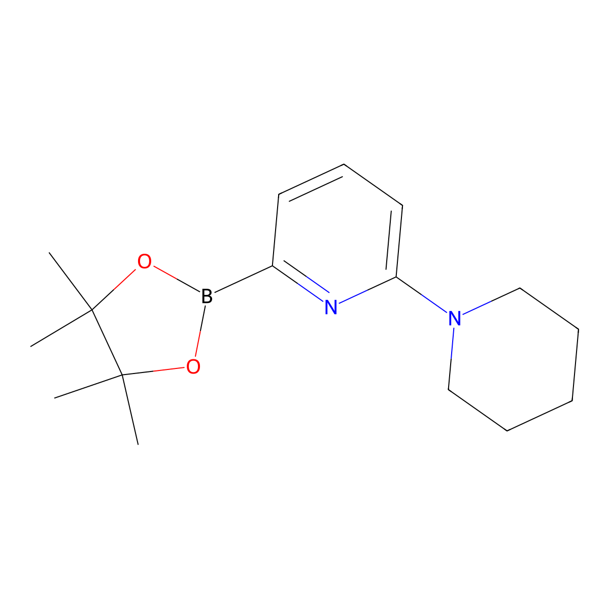 2-(Piperidin-1-YL)-6-(4,4,5,5-tetramethyl-1,3,2-dioxaborolan-2-YL)pyridine molecular structure, CAS 1315350-93-6