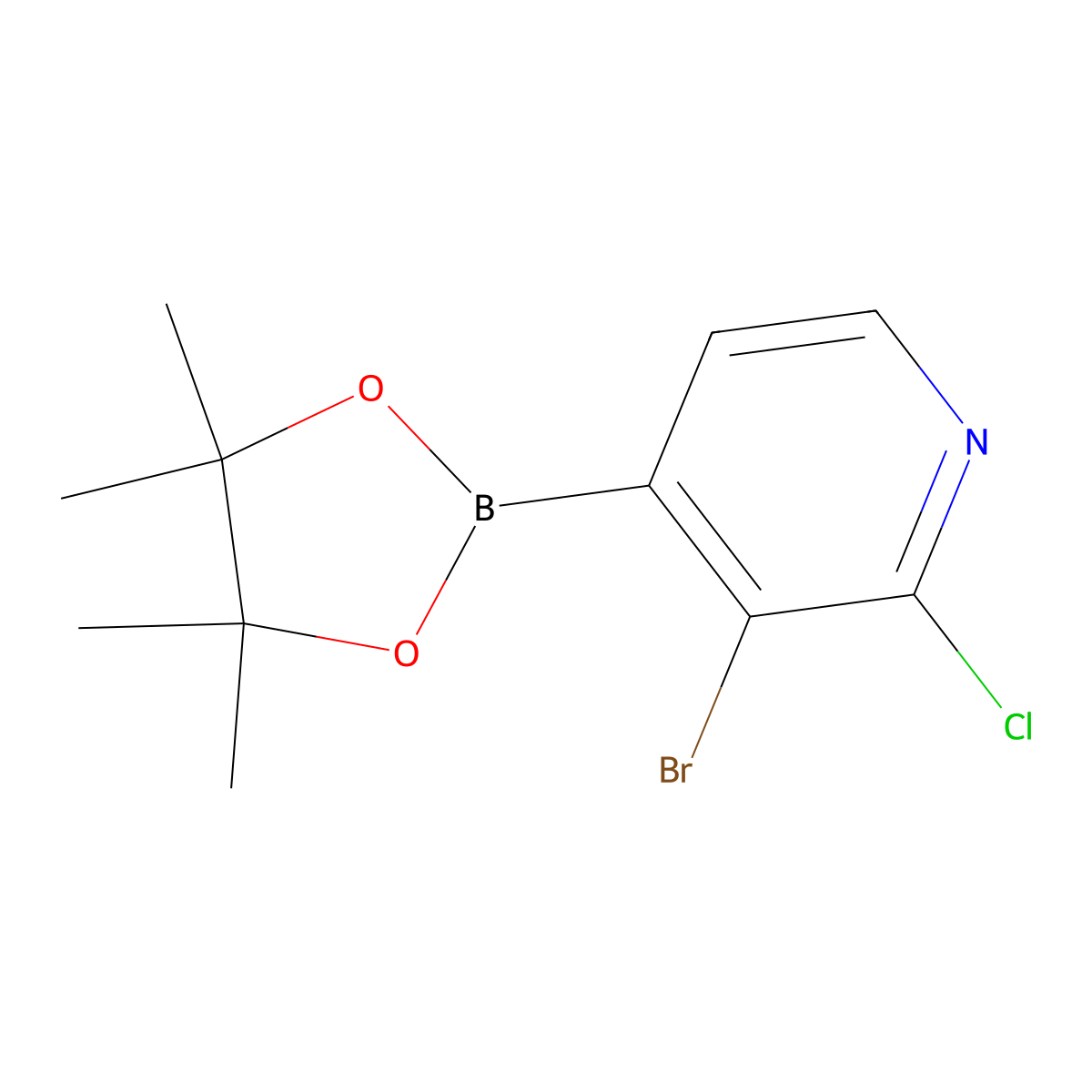 3-Bromo-2-chloropyridine-4-boronic acid pinacol ester molecular structure, CAS 1315351-37-1