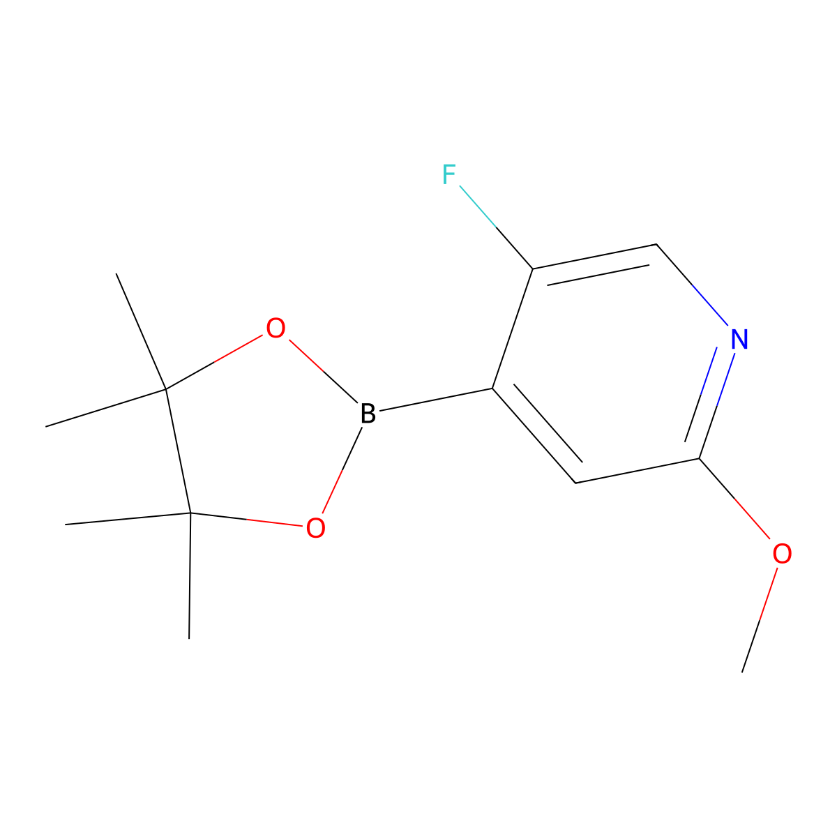 5-Fluoro-2-methoxy-4-(4,4,5,5-tetramethyl-1,3,2-dioxaborolan-2-yl)pyridine molecular structure, CAS 1315351-46-2
