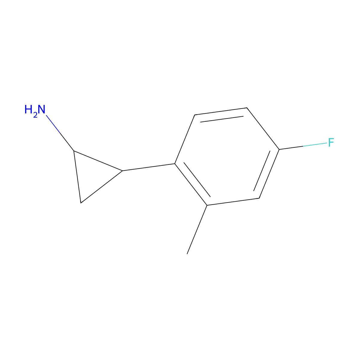 2-(4-Fluoro-2-methylphenyl)cyclopropan-1-amine molecular structure, CAS 1315352-31-8