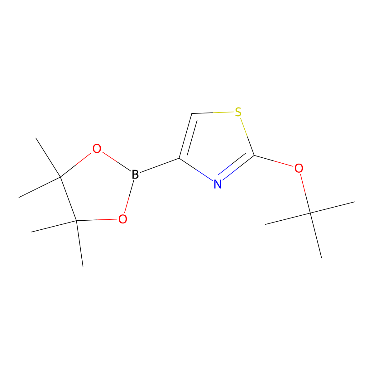 2-(tert-Butoxy)-4-(4,4,5,5-tetramethyl-1,3,2-dioxaborolan-2-yl)thiazole molecular structure, CAS 1315352-49-8