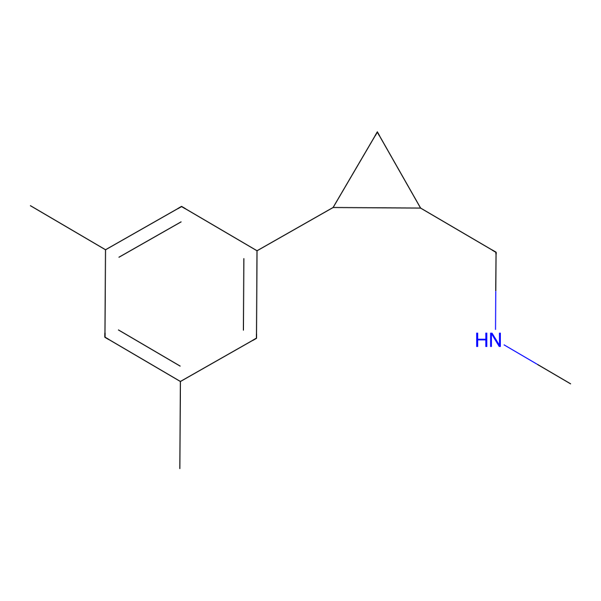 1-(2-(3,5-Dimethylphenyl)cyclopropyl)-N-methylmethanamine molecular structure, CAS 1315352-74-9