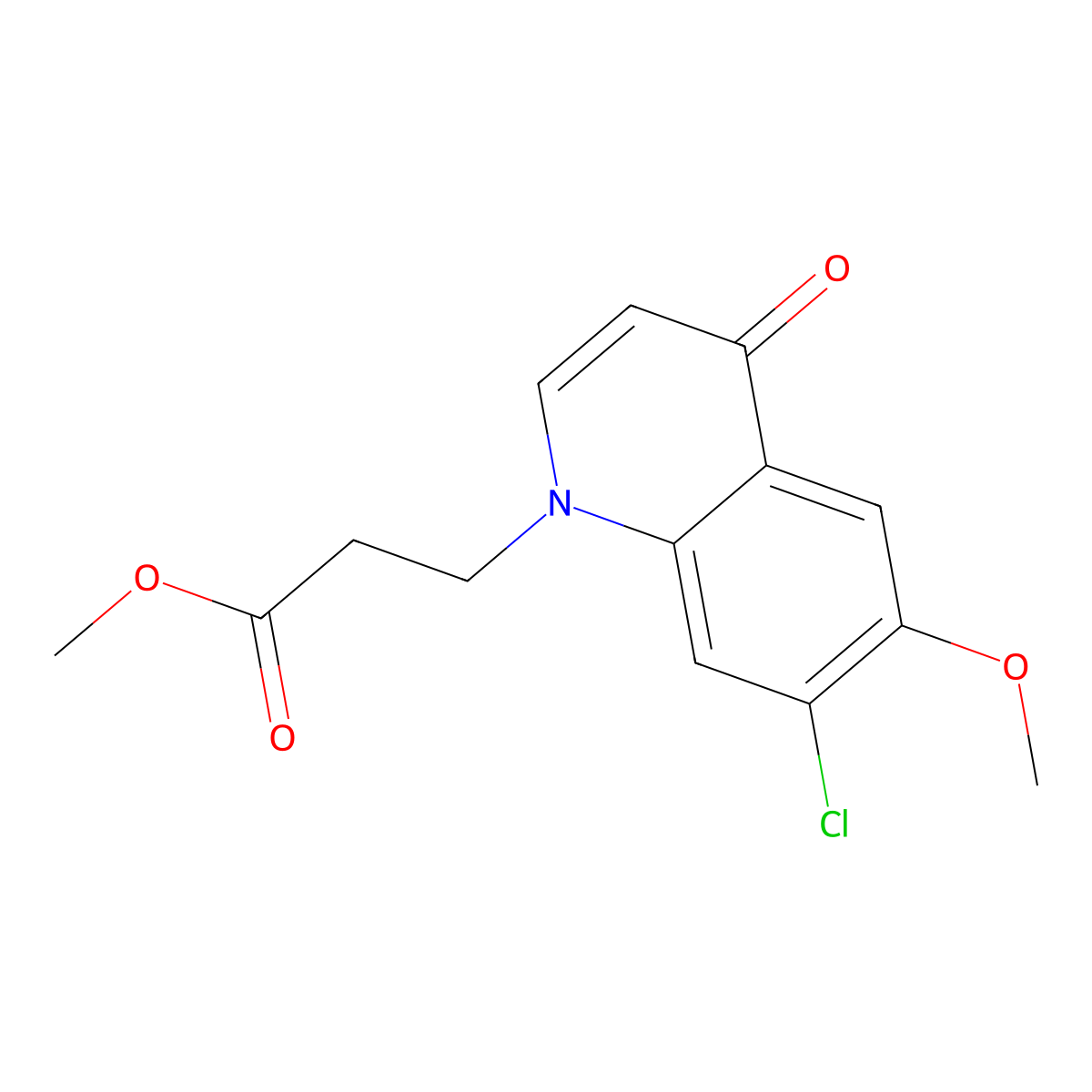 Methyl 3-(7-chloro-6-methoxy-4-oxoquinolin-1(4H)-yl)propanoate molecular structure, CAS 1315352-76-1