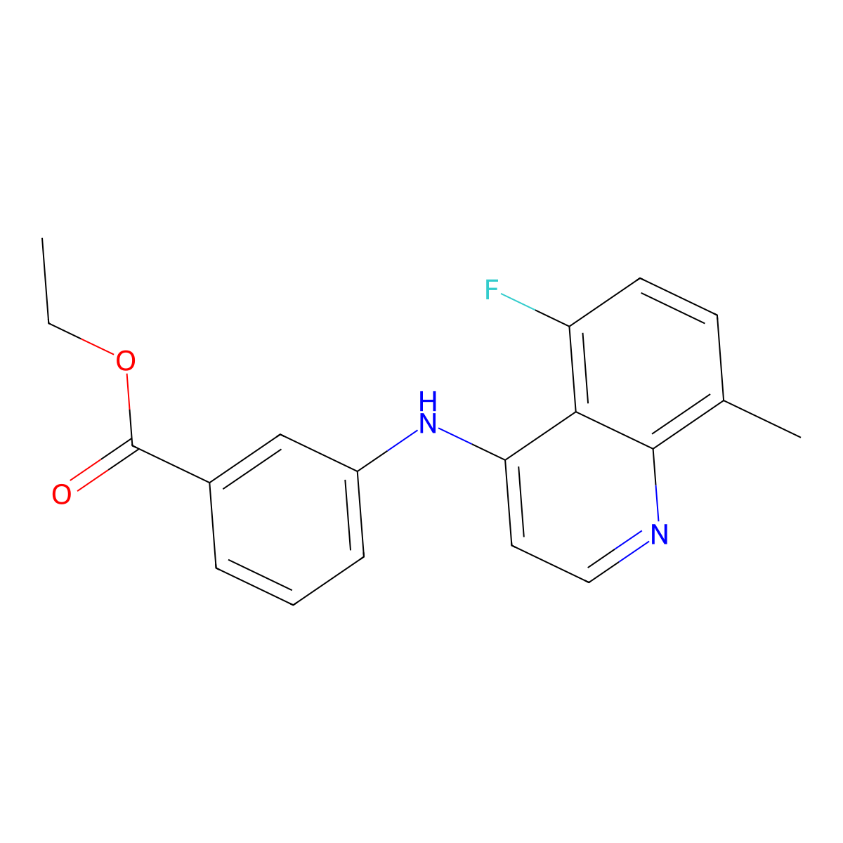 Ethyl 3-((5-fluoro-8-methylquinolin-4-yl)amino)benzoate molecular structure, CAS 1315353-15-1