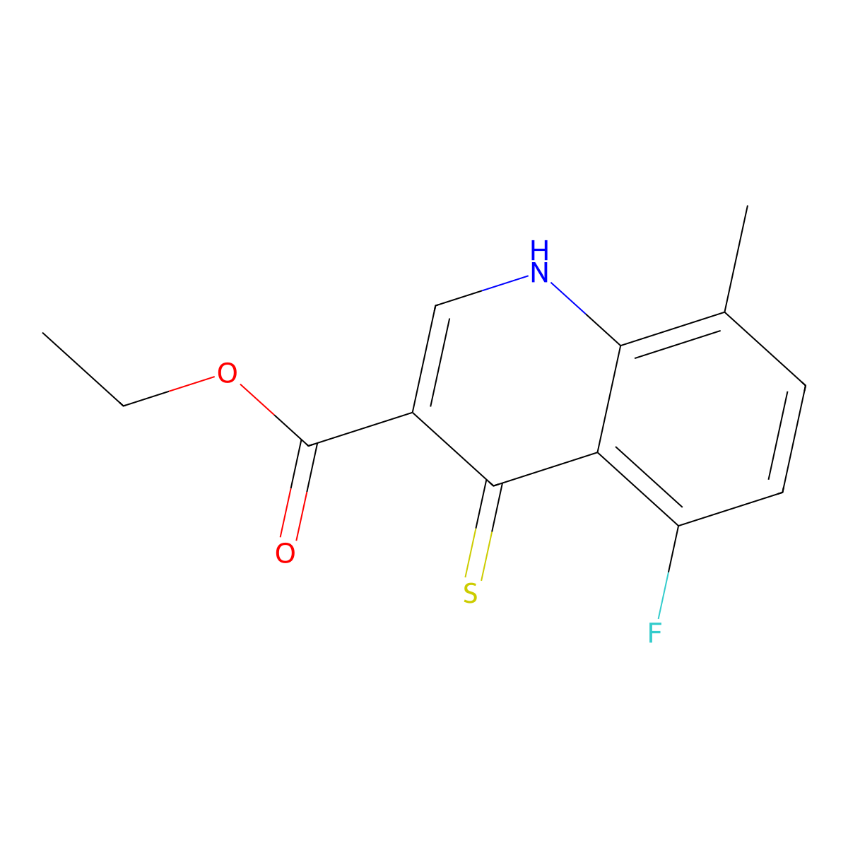 Ethyl 5-fluoro-8-methyl-4-thioxo-1,4-dihydroquinoline-3-carboxylate molecular structure, CAS 1315353-22-0