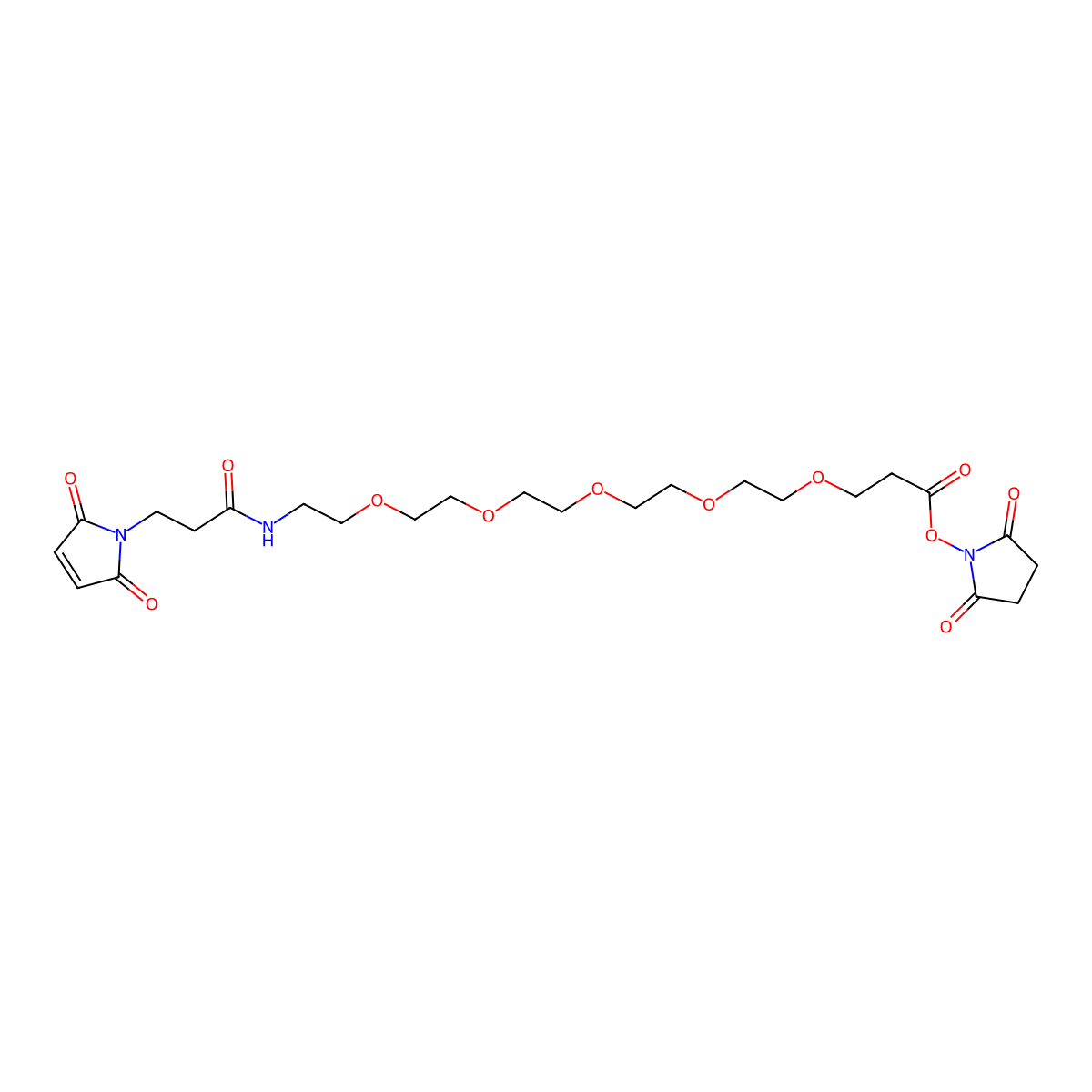 Mal-amido-PEG5-C2-NHS ester molecular structure, CAS 1315355-92-0