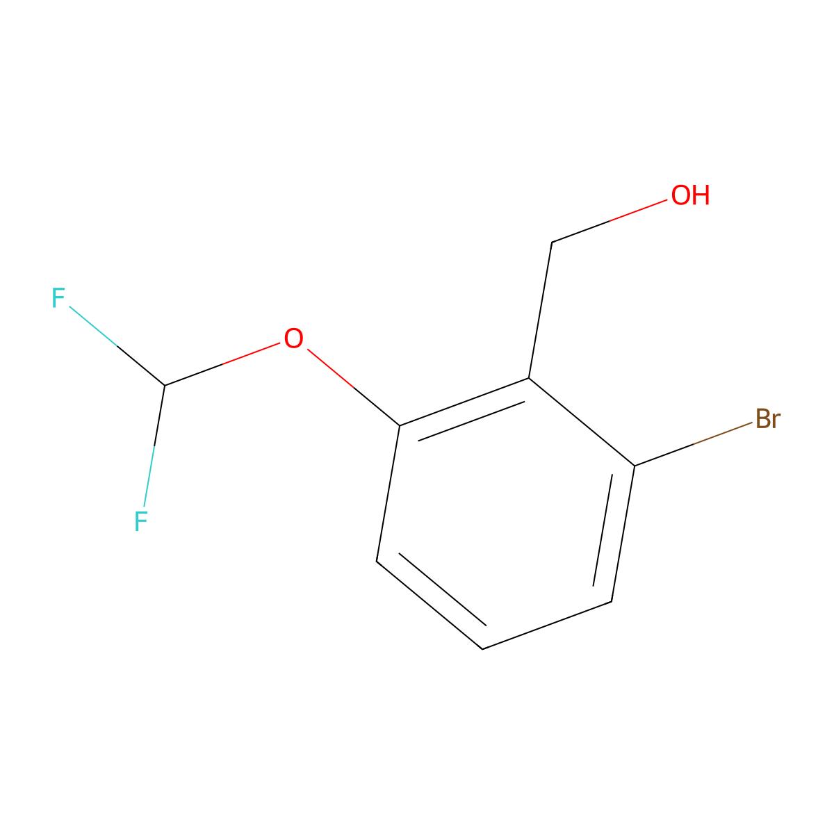(2-Bromo-6-(difluoromethoxy)phenyl)methanol molecular structure, CAS 1315359-23-9