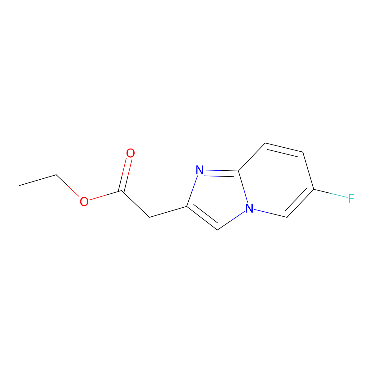Ethyl (6-fluoroimidazo[1,2-a]pyridin-2-yl)acetate molecular structure, CAS 1315359-46-6