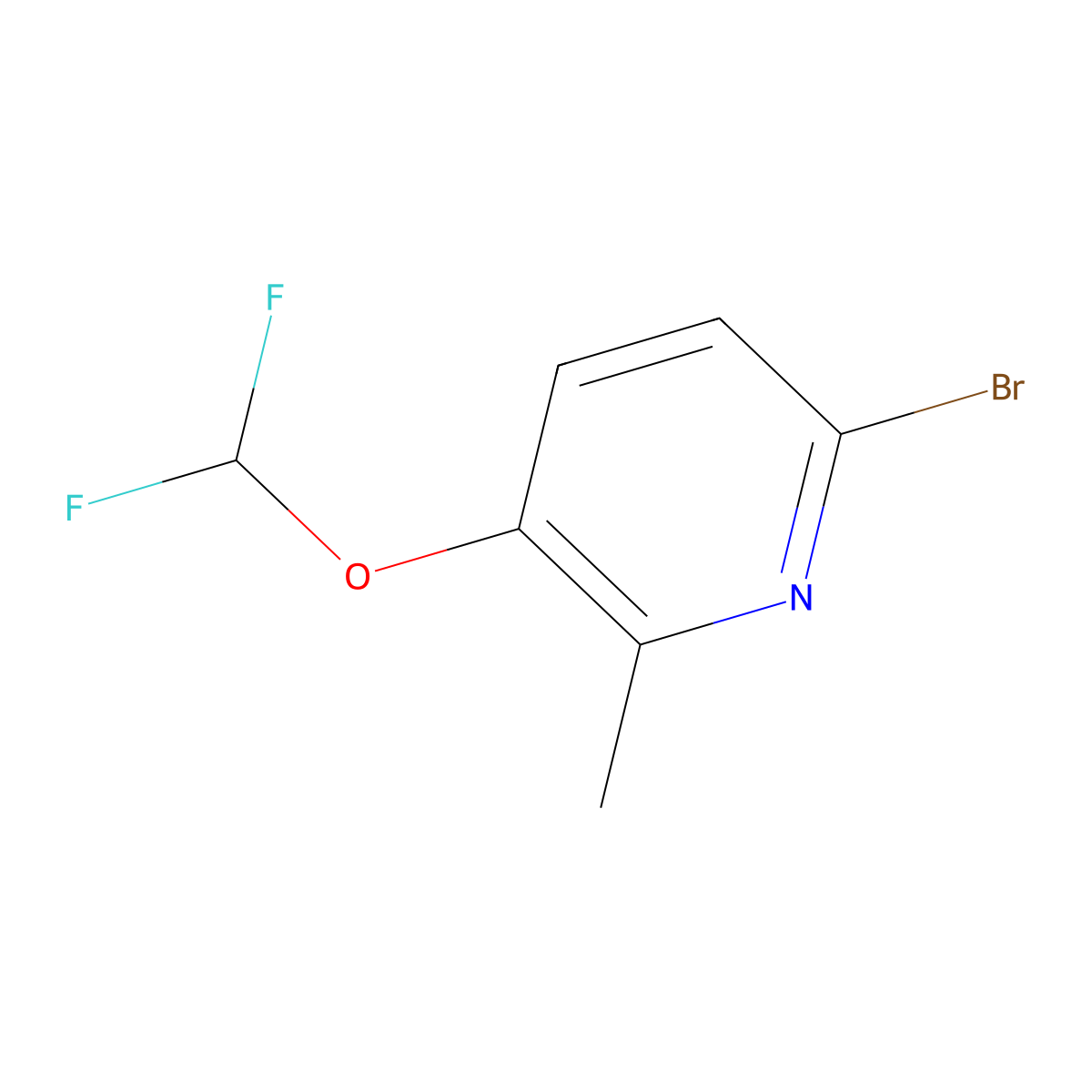 6-Bromo-3-(difluoromethoxy)-2-methylpyridine molecular structure, CAS 1315360-15-6