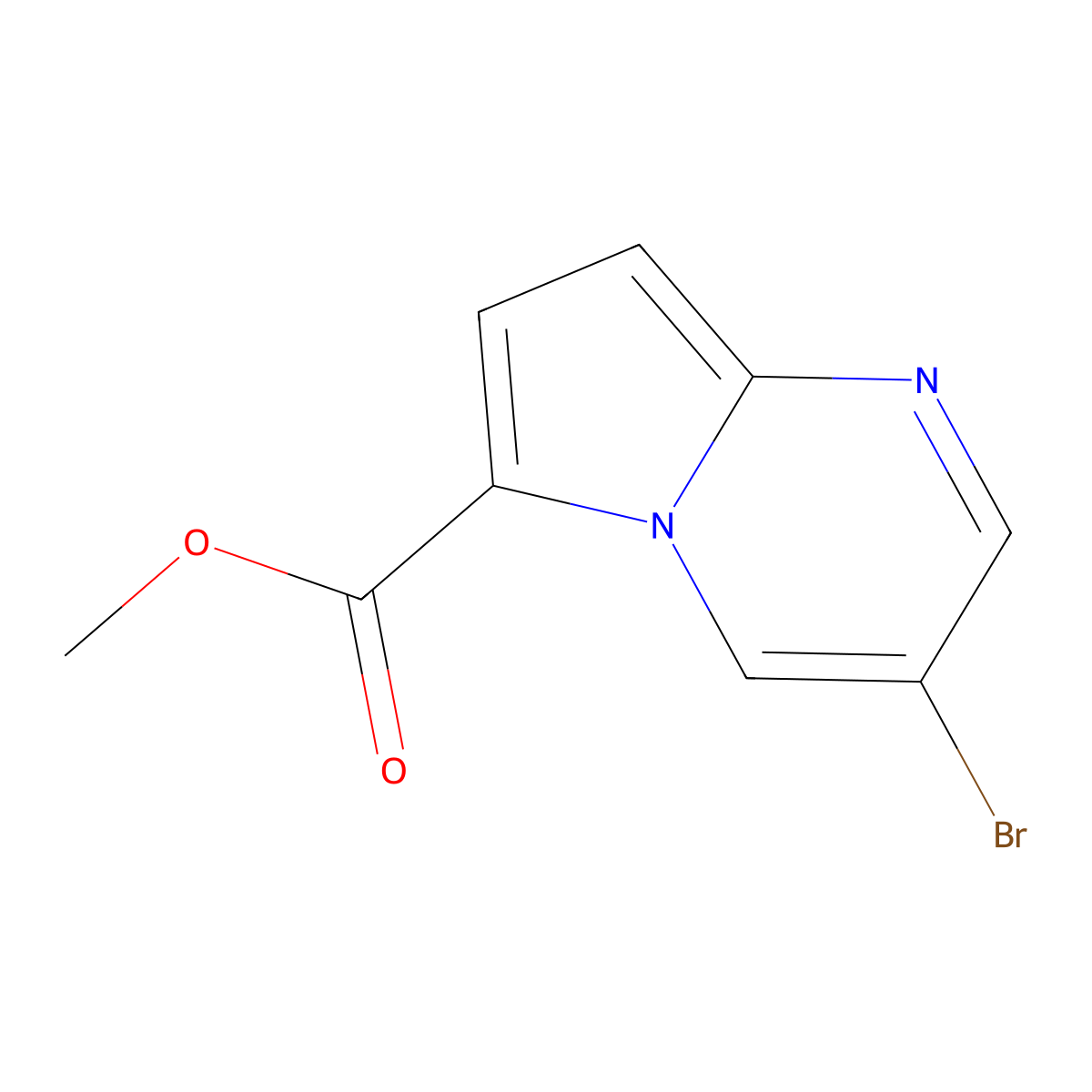 3-Bromo-pyrrolo[1,2-a]pyrimidine-6-carboxylic acid methyl ester molecular structure, CAS 1315360-45-2