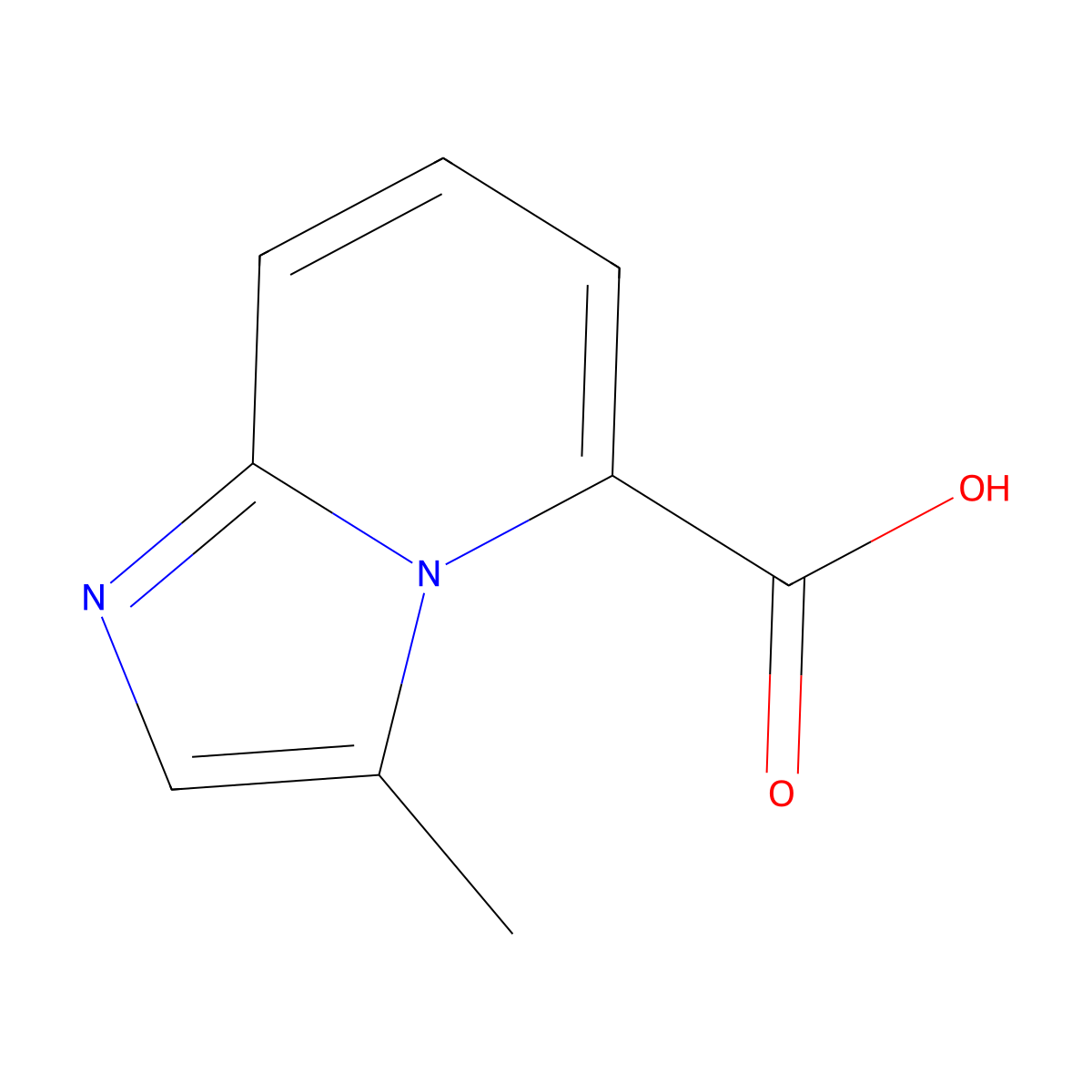 3-Methylimidazo[1,2-a]pyridine-5-carboxylic acid molecular structure, CAS 1315360-56-5