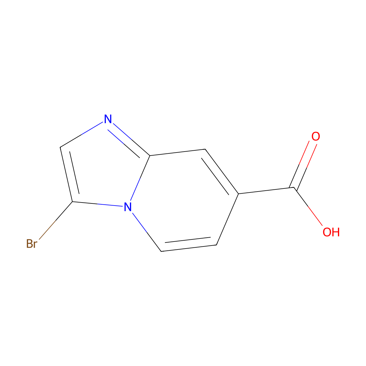 3-Bromoimidazo[1,2-a]pyridine-7-carboxylic acid molecular structure, CAS 1315360-75-8