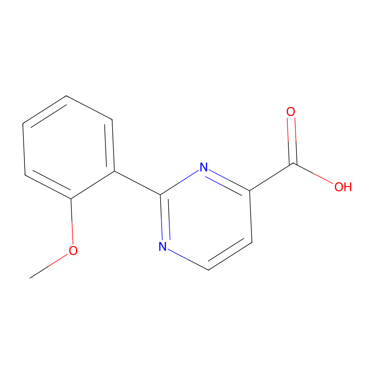 2-(2-Methoxyphenyl)pyrimidine-4-carboxylic acid molecular structure, CAS 1315361-02-4