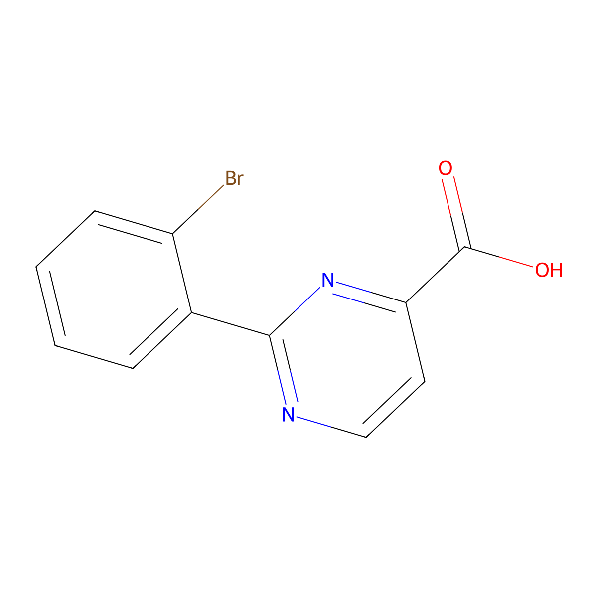 2-(2-Bromophenyl)pyrimidine-4-carboxylic acid molecular structure, CAS 1315361-27-3
