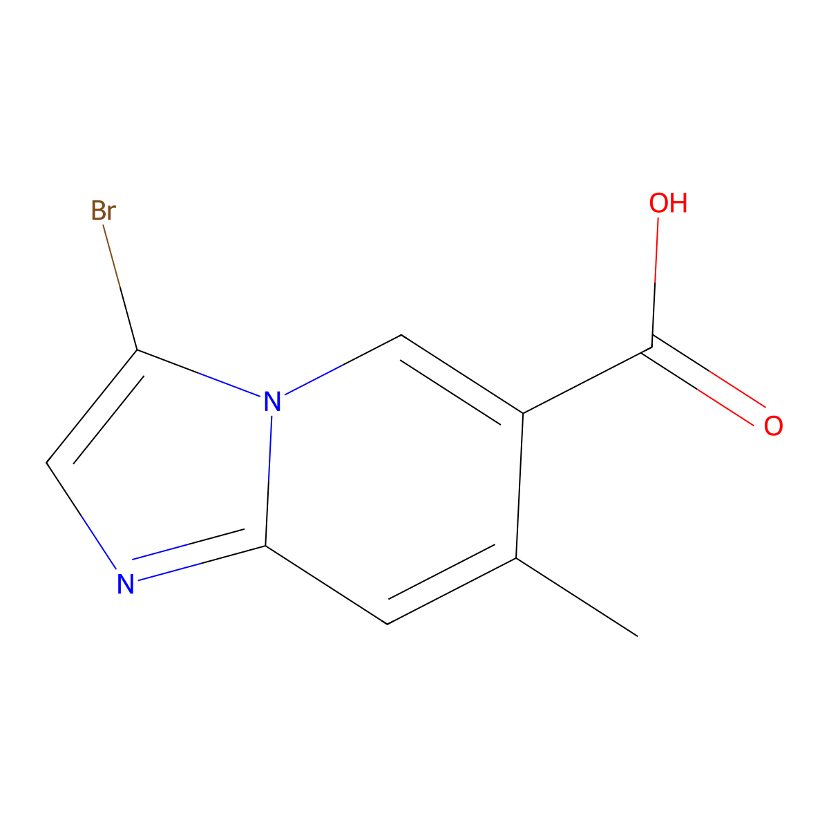 3-Bromo-7-methylimidazo[1,2-A]pyridine-6-carboxylic acid molecular structure, CAS 1315361-68-2